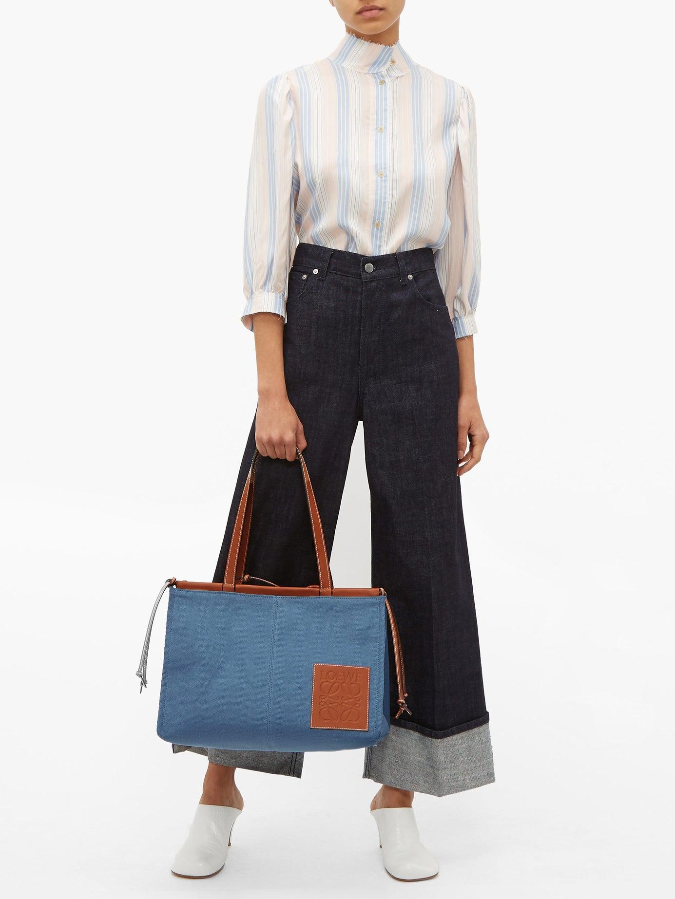 Loewe Cushion Large Canvas Tote Bag in Blue Lyst