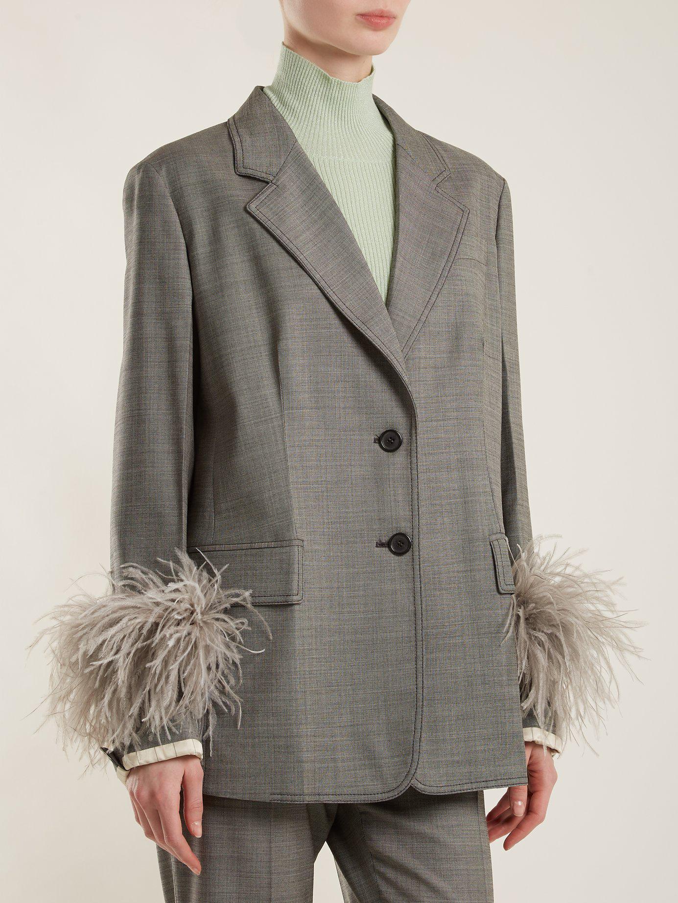 feather suit jacket