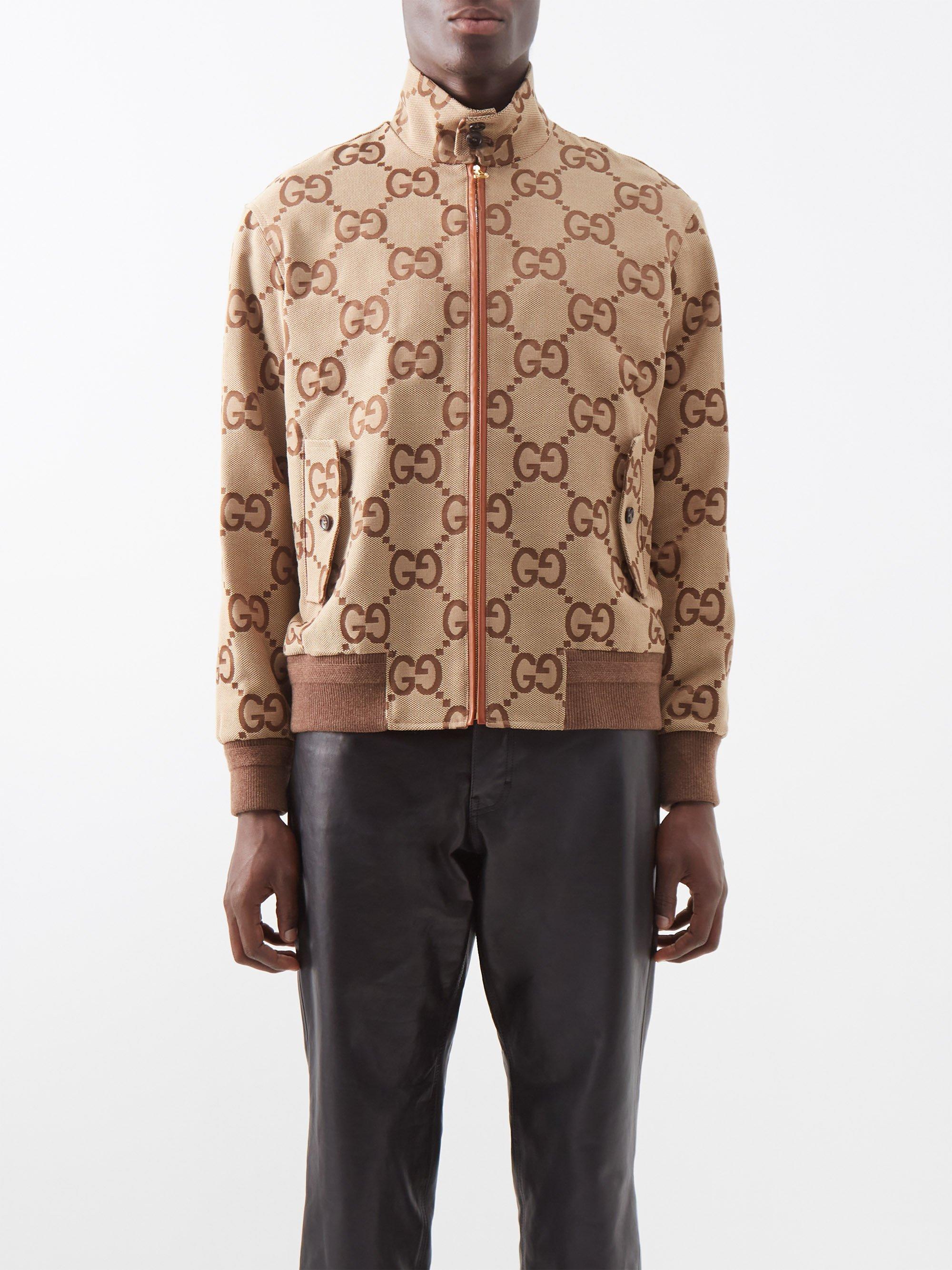 Gucci GG-jacquard Cotton-blend Canvas Bomber Jacket for Men | Lyst