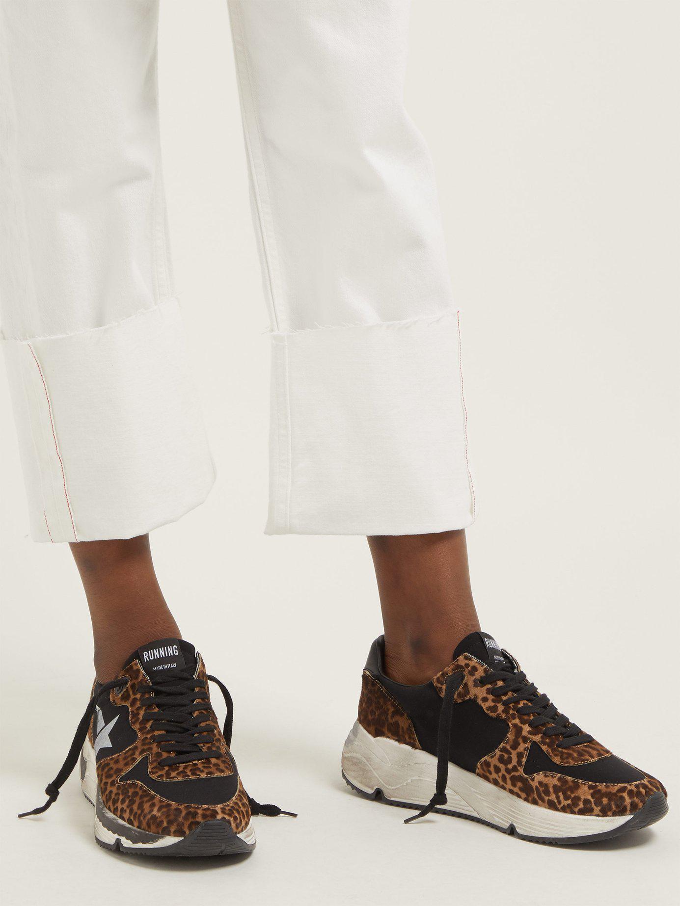 Golden Goose Black Running Sole Leopard Print Low-top Leather Sneakers in  Brown | Lyst