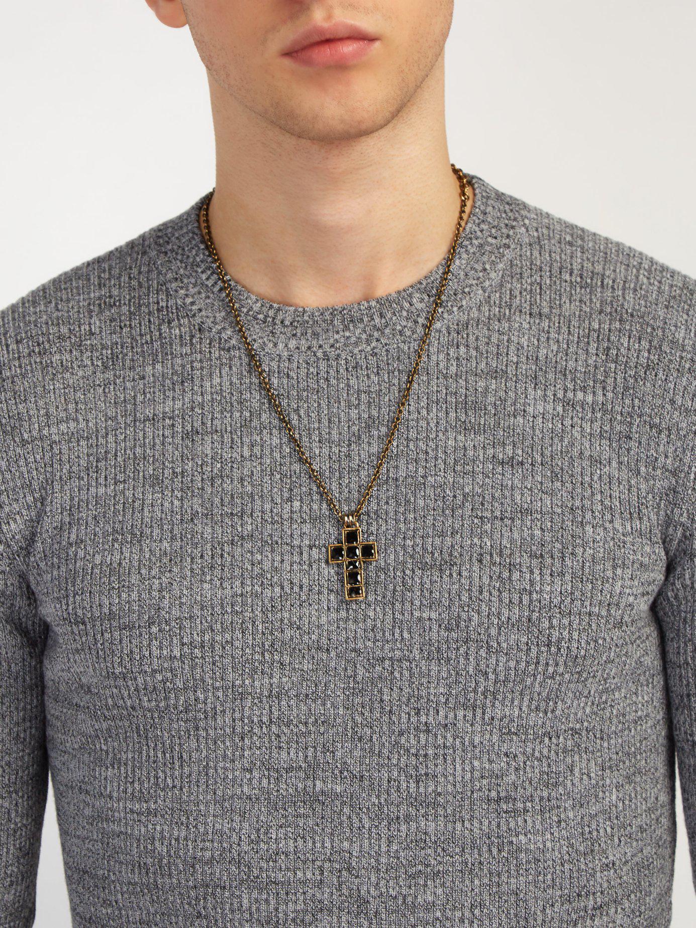 Fiasko Efternavn Konvertere Gucci Cross Pendant Necklace in Black for Men | Lyst