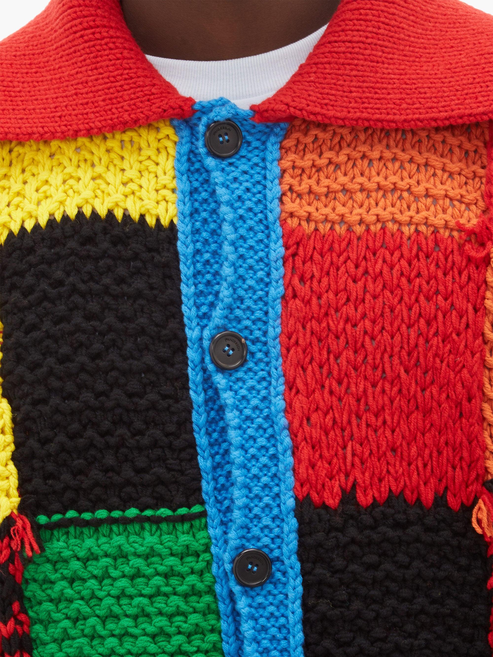 patchwork chunky cardigan