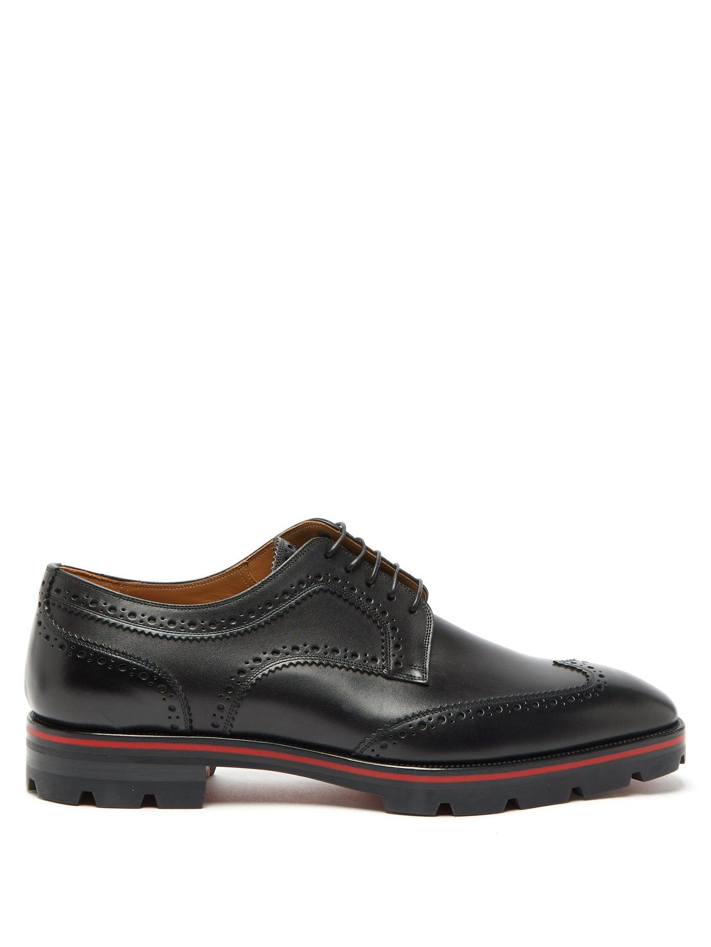 Christian Louboutin Laurlaf Chunky-soled Leather Brogues in Black for ...