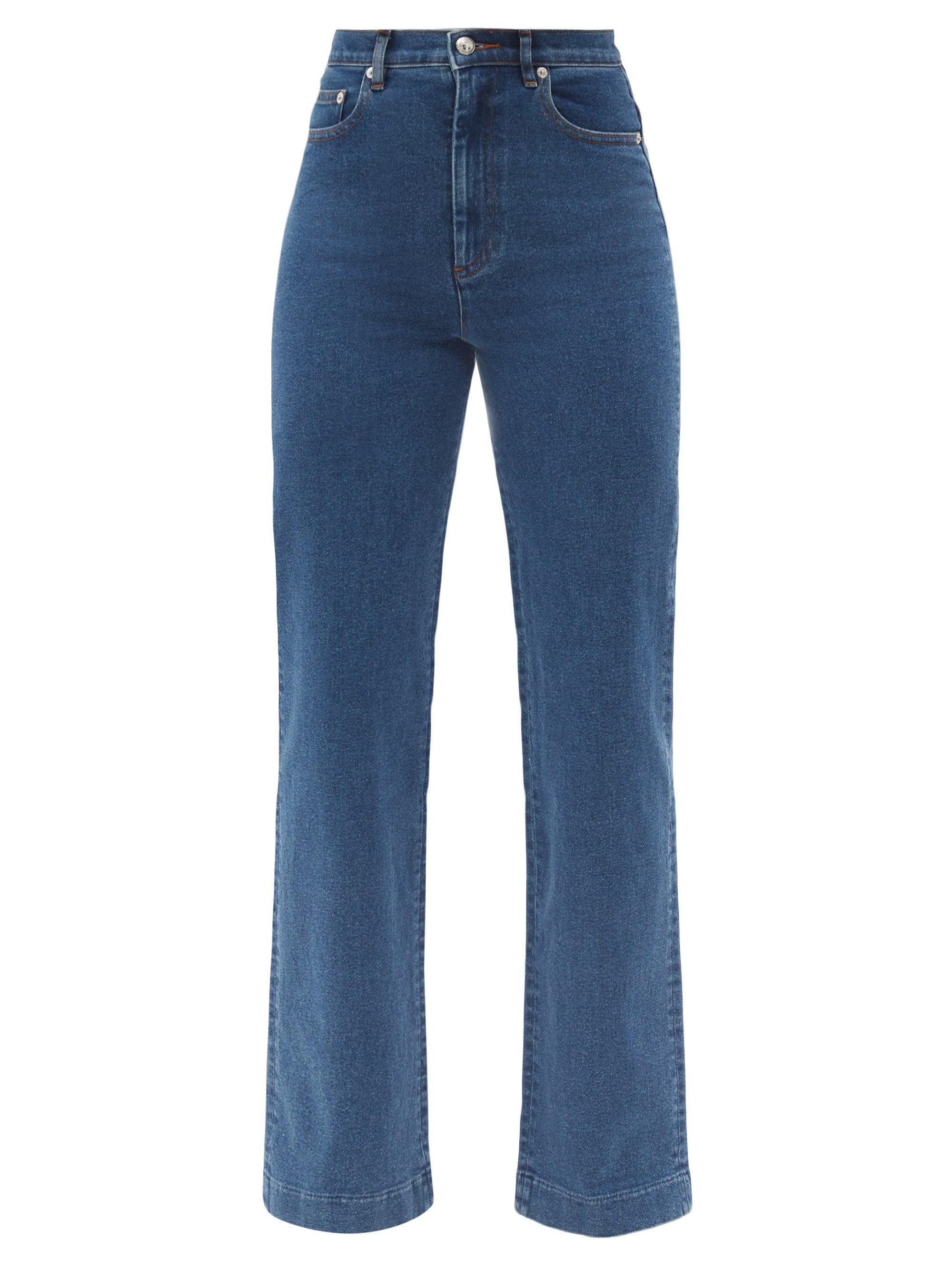 High-rise Straight-leg Jeans in Denim 