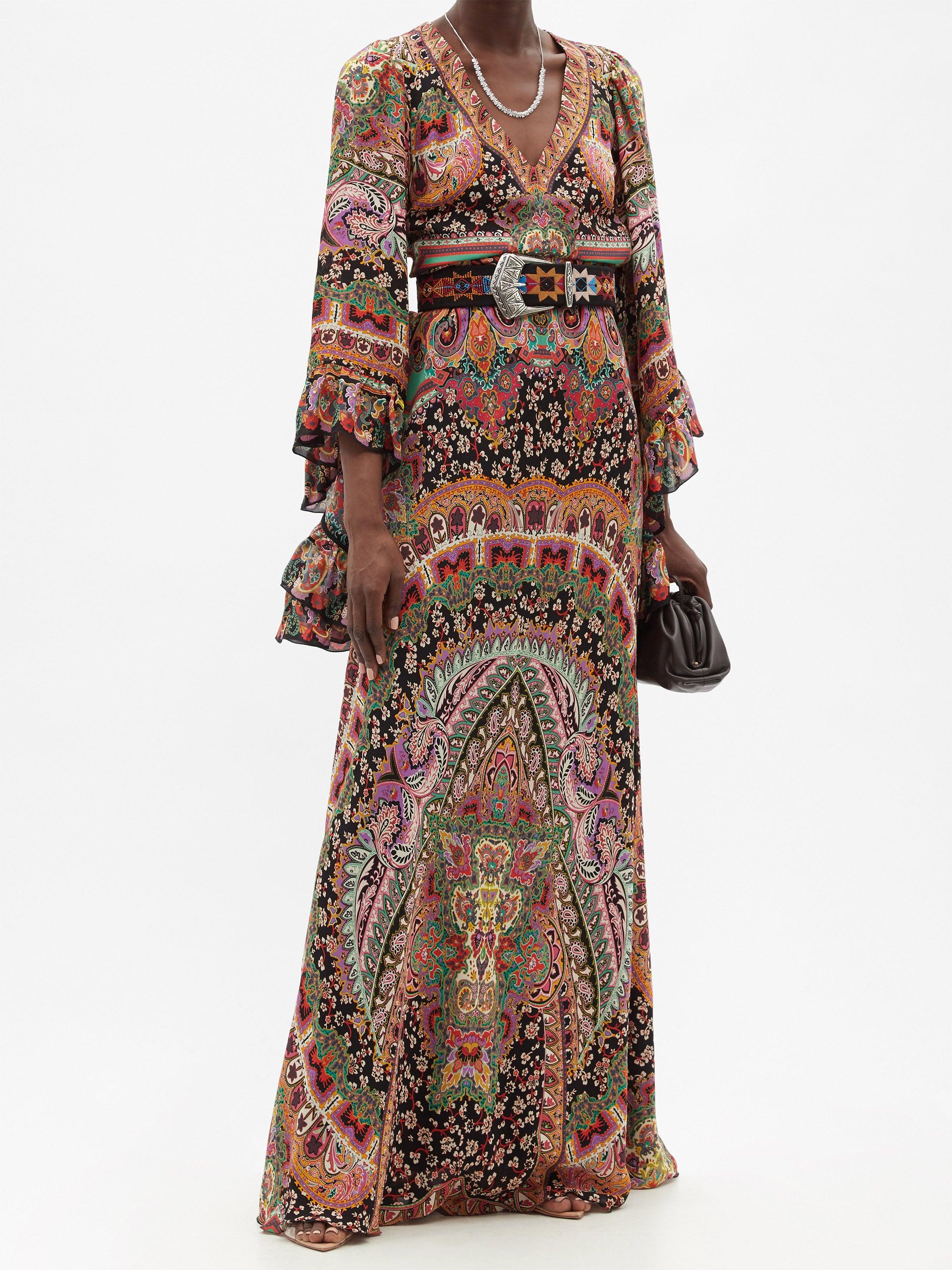 Etro Monterey Paisley-print Silk-chiffon Maxi Dress | Lyst