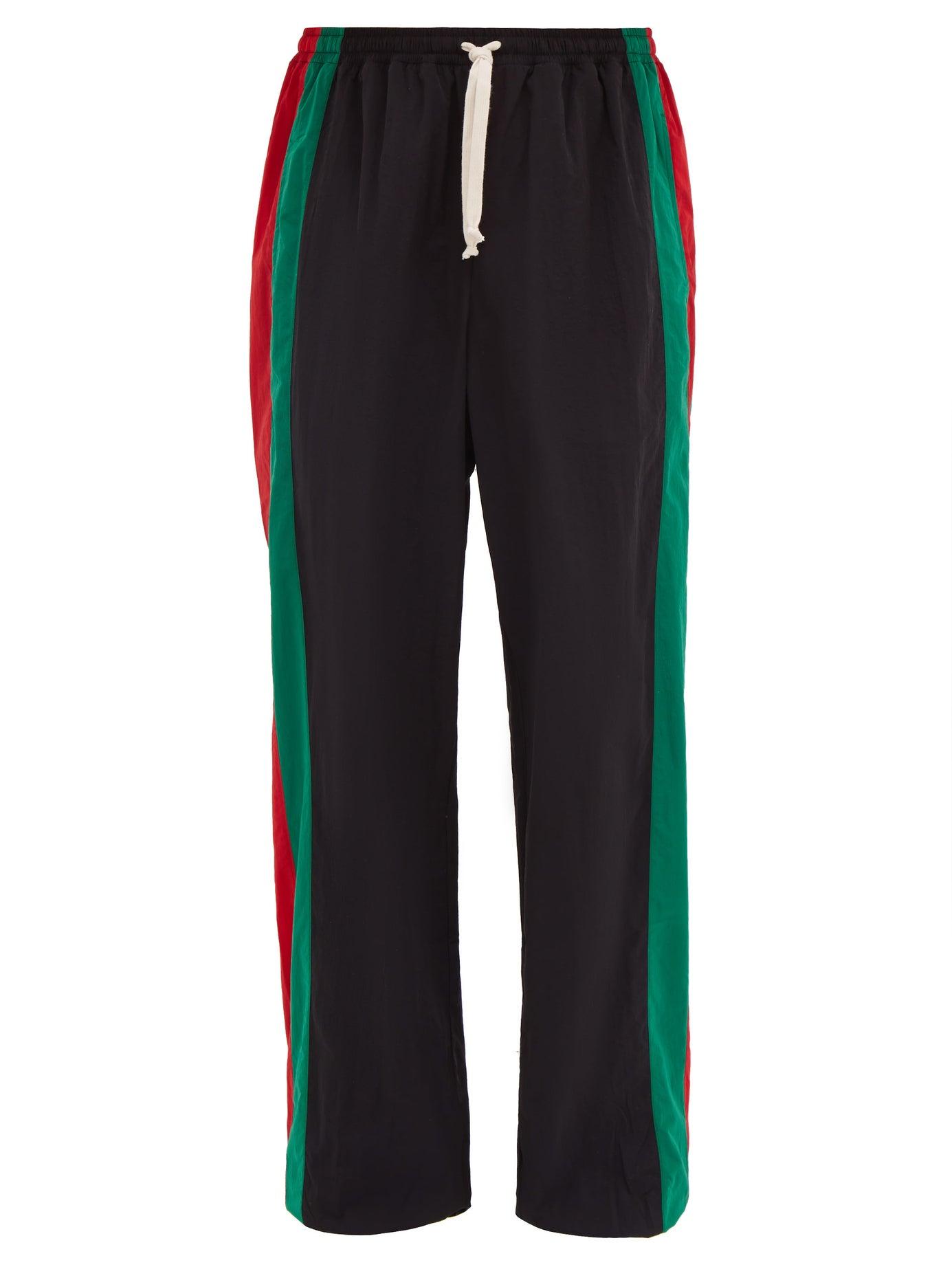 Gucci Web-stripe Cotton Track Pants in Black for Men - Lyst