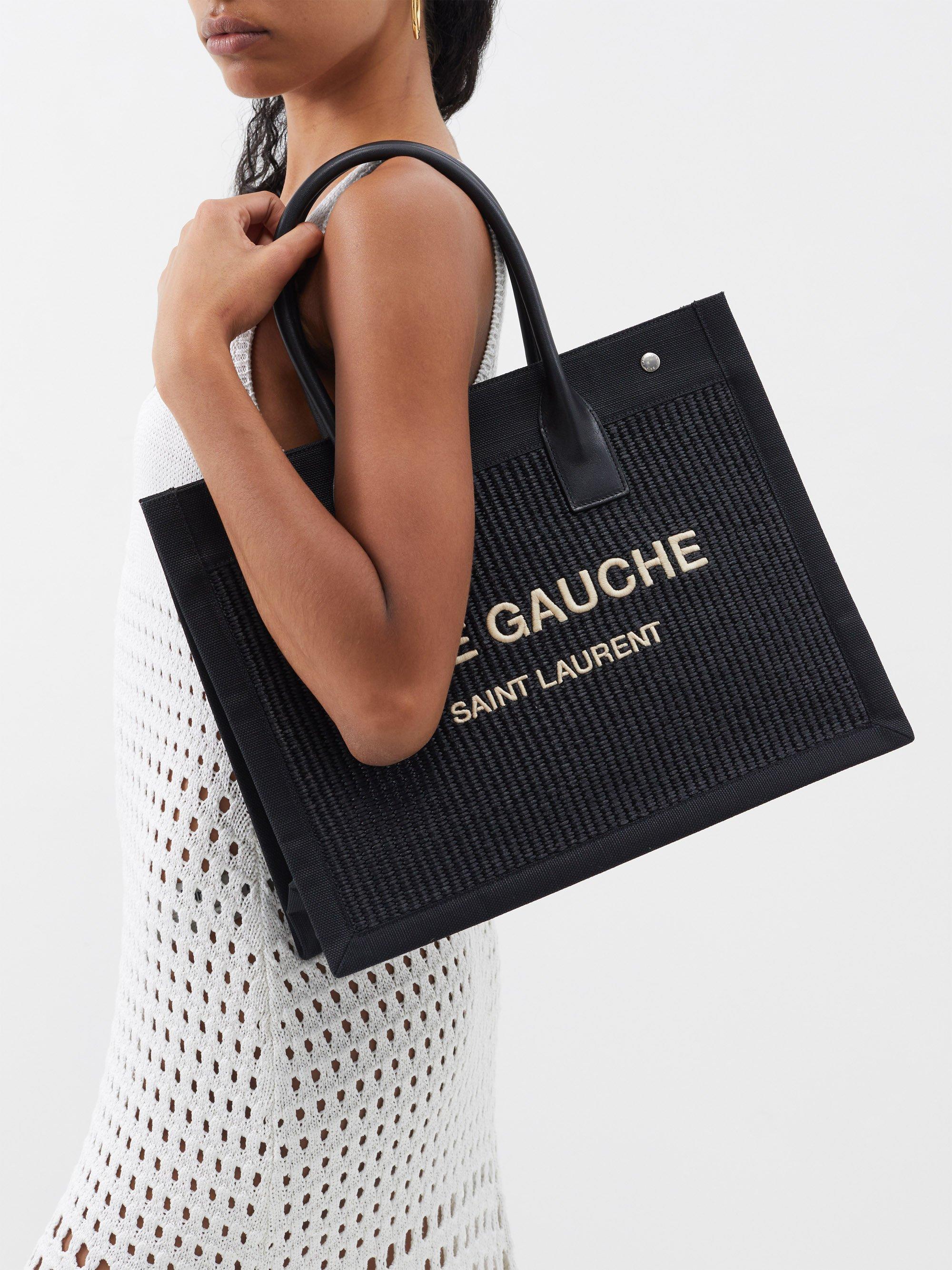 Yves Saint Laurent, Bags, Saint Laurent Black Leather Small Rive Gauche  Tote