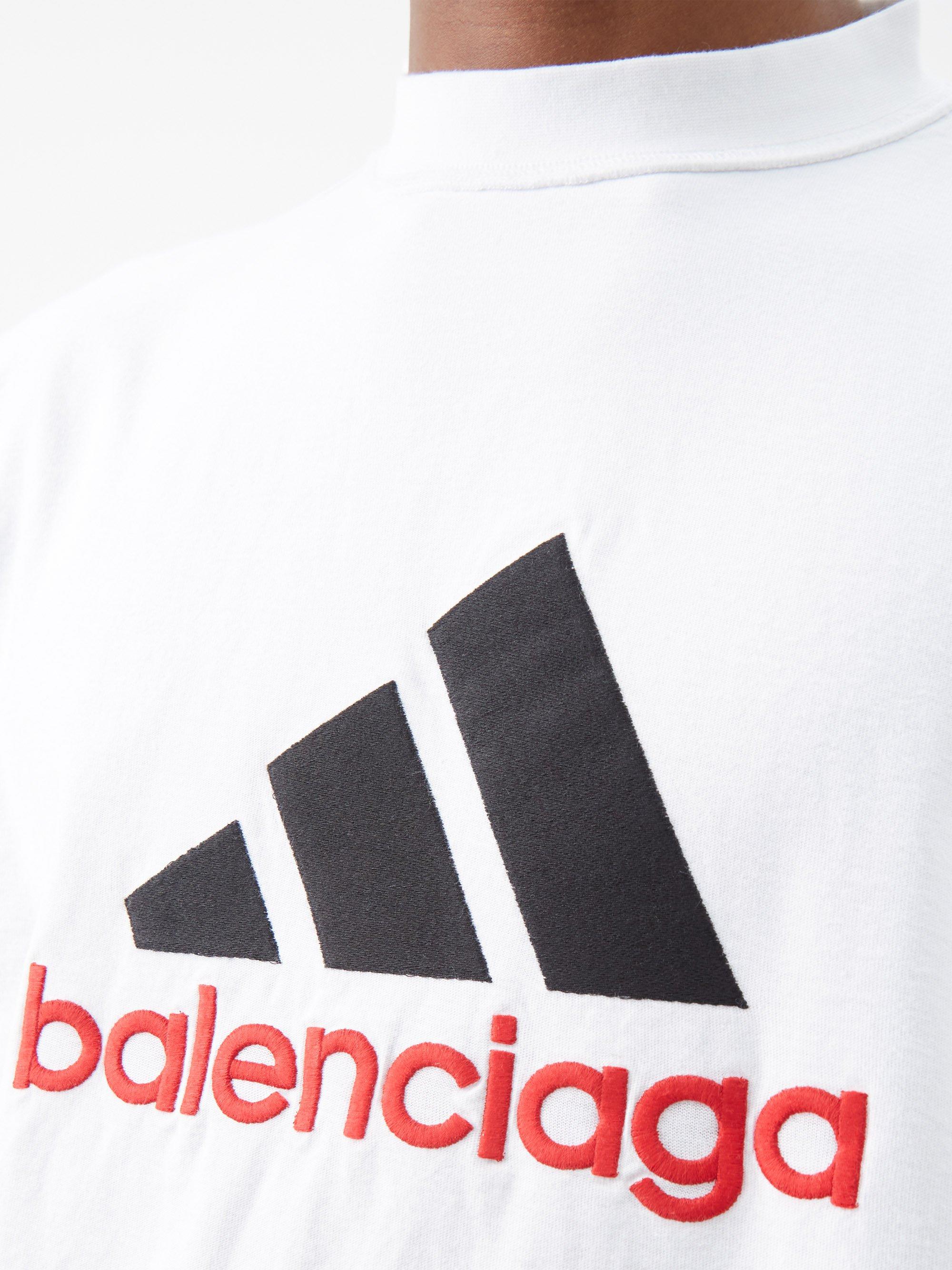Balenciaga X Adidas Logo-print T-shirt in White for Men | Lyst