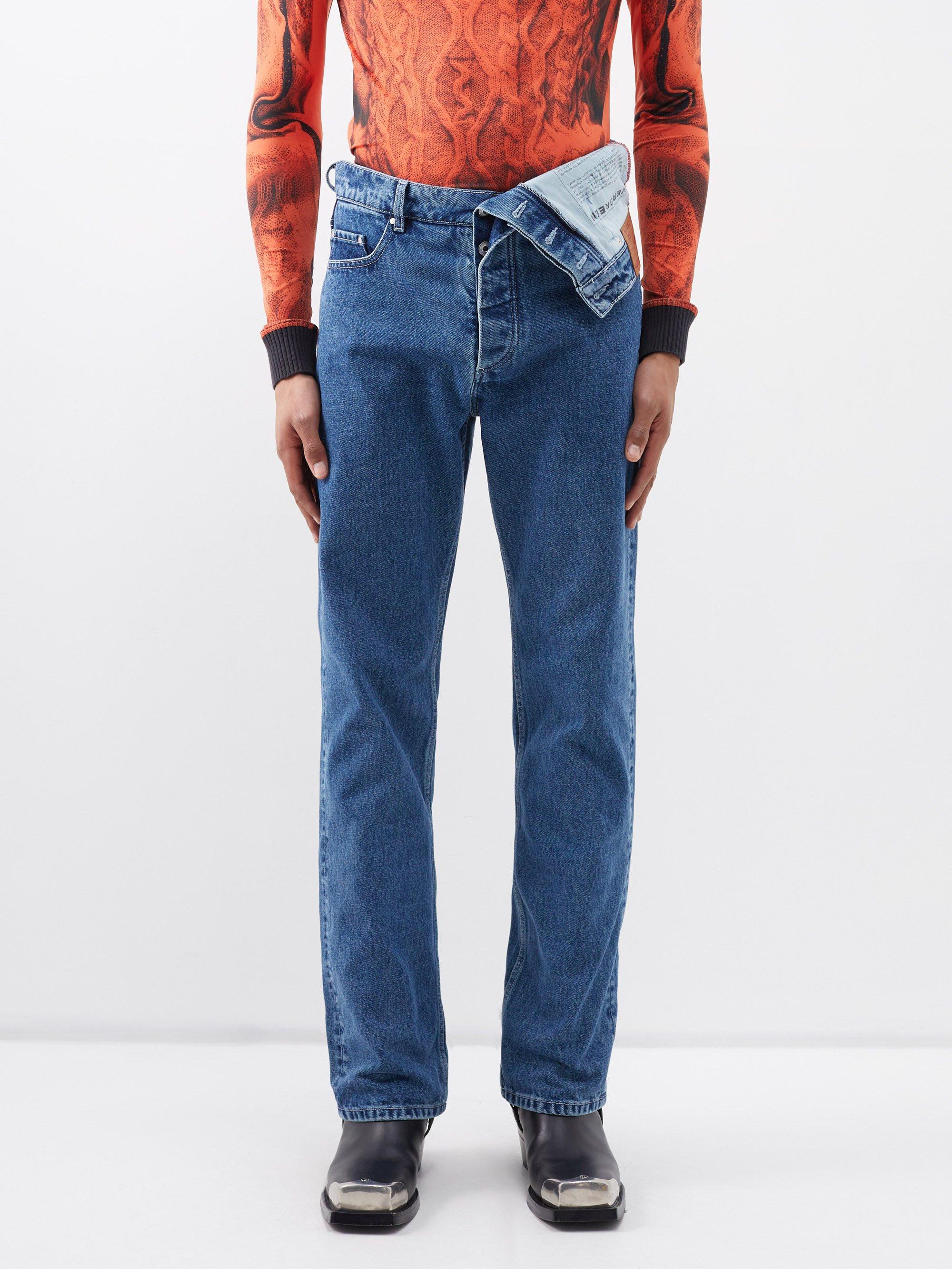 Y. Project Asymmetric-waist Organic-cotton Straight-leg Jeans in Blue ...