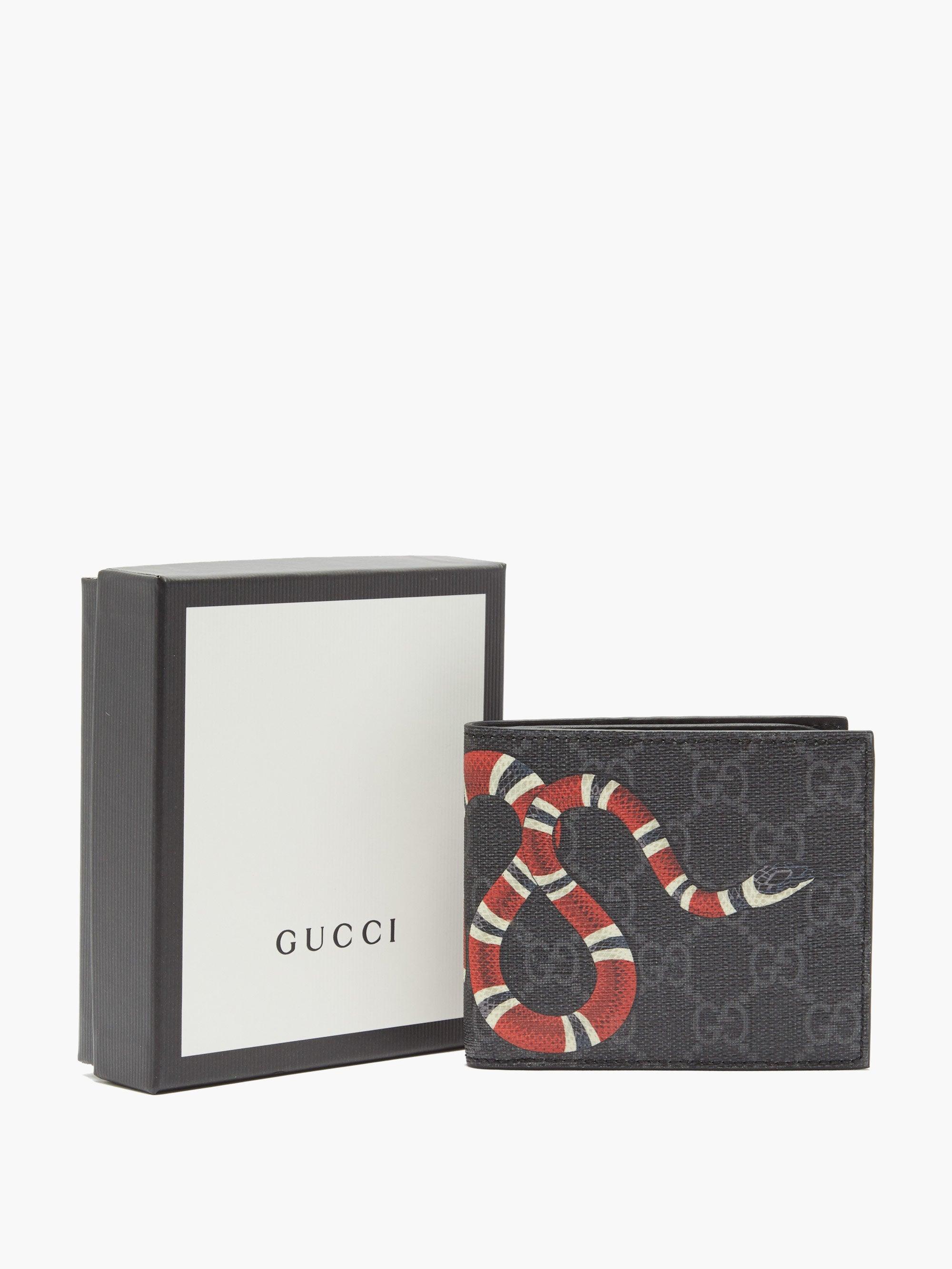 Gucci Black Leather Kingsnake Bifold 
