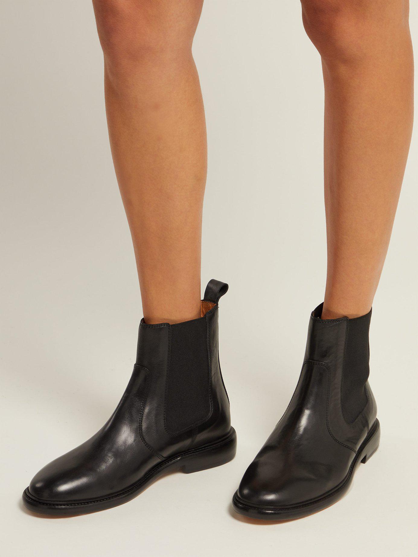 Isabel Marant Chelay Modern Chelsea Boots Leather Black | Lyst