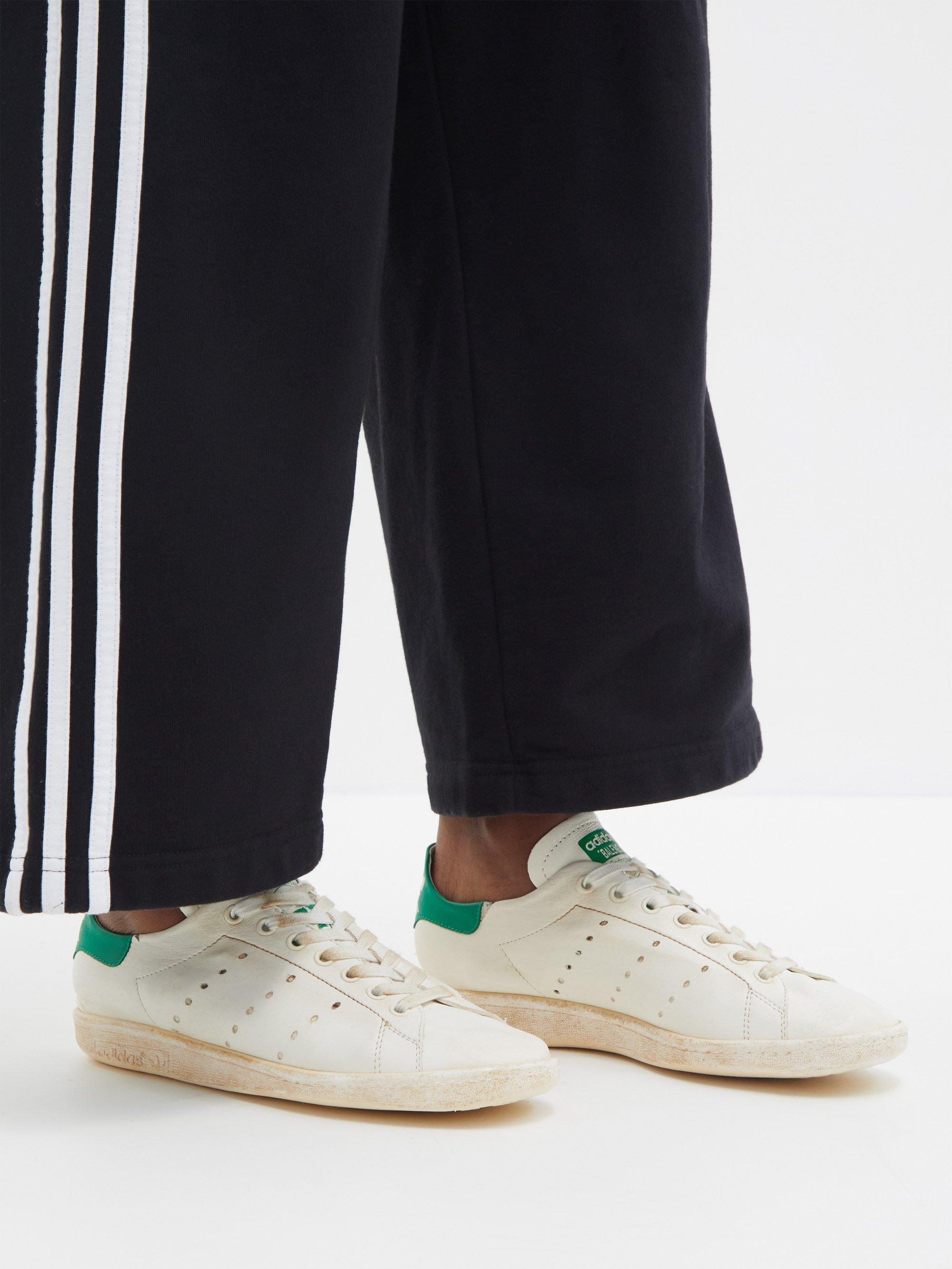 Balenciaga X Adidas Stan Smith Distressed Leather Trainers | Lyst