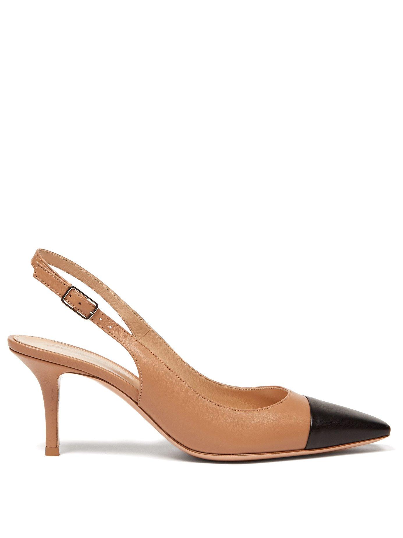 Gianvito Rossi Lucy 70 Leather Slingback Pumps - Lyst