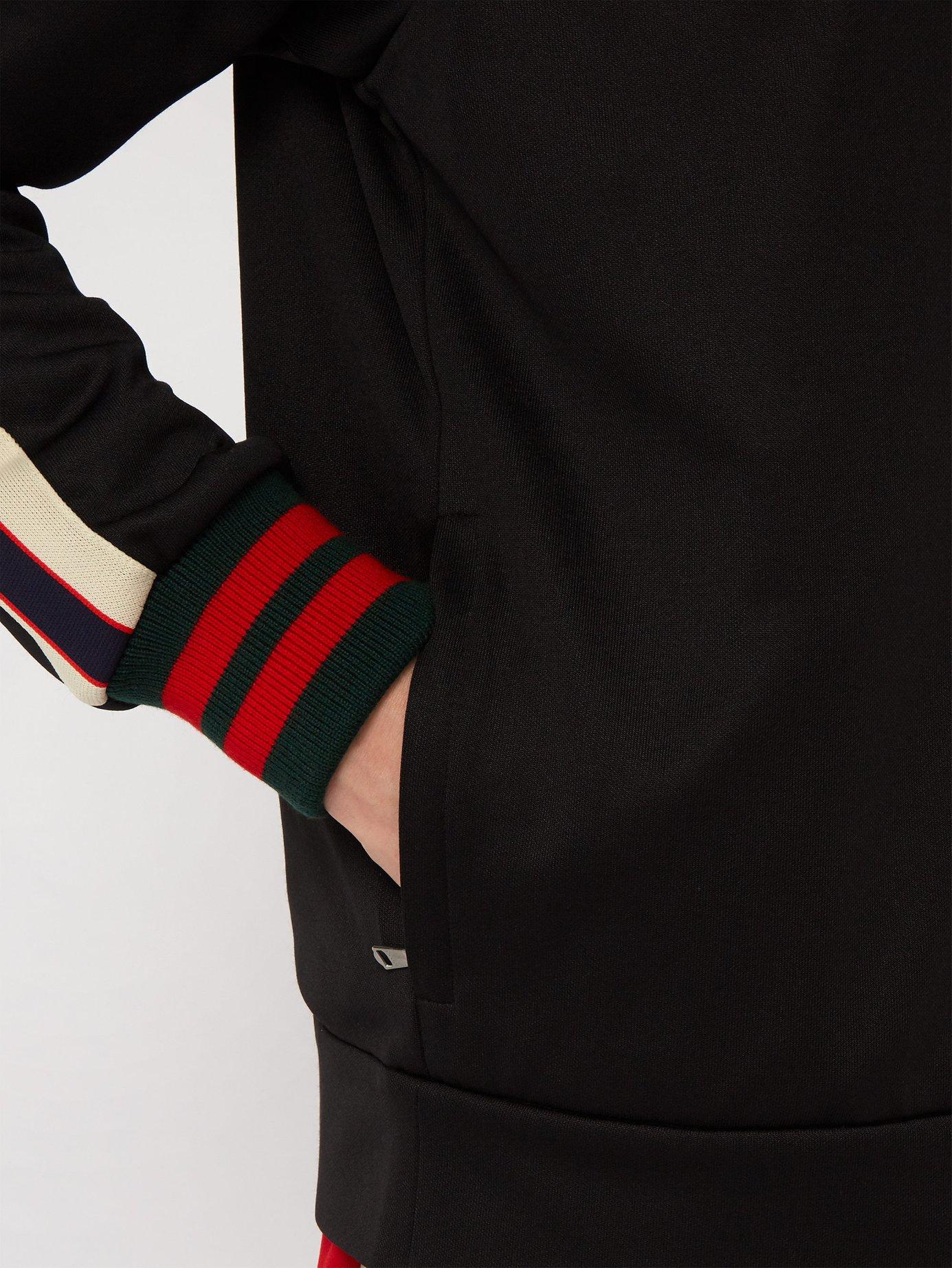 Gucci Logo Trim Zip Through Track Jacket in Black for Men Lyst