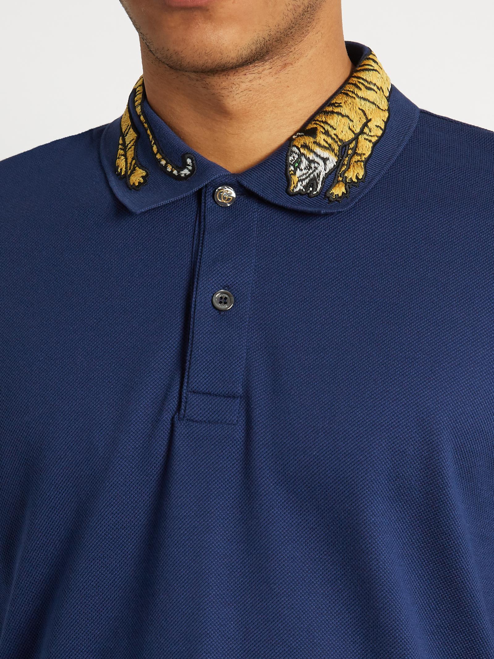 gucci polo tiger collar