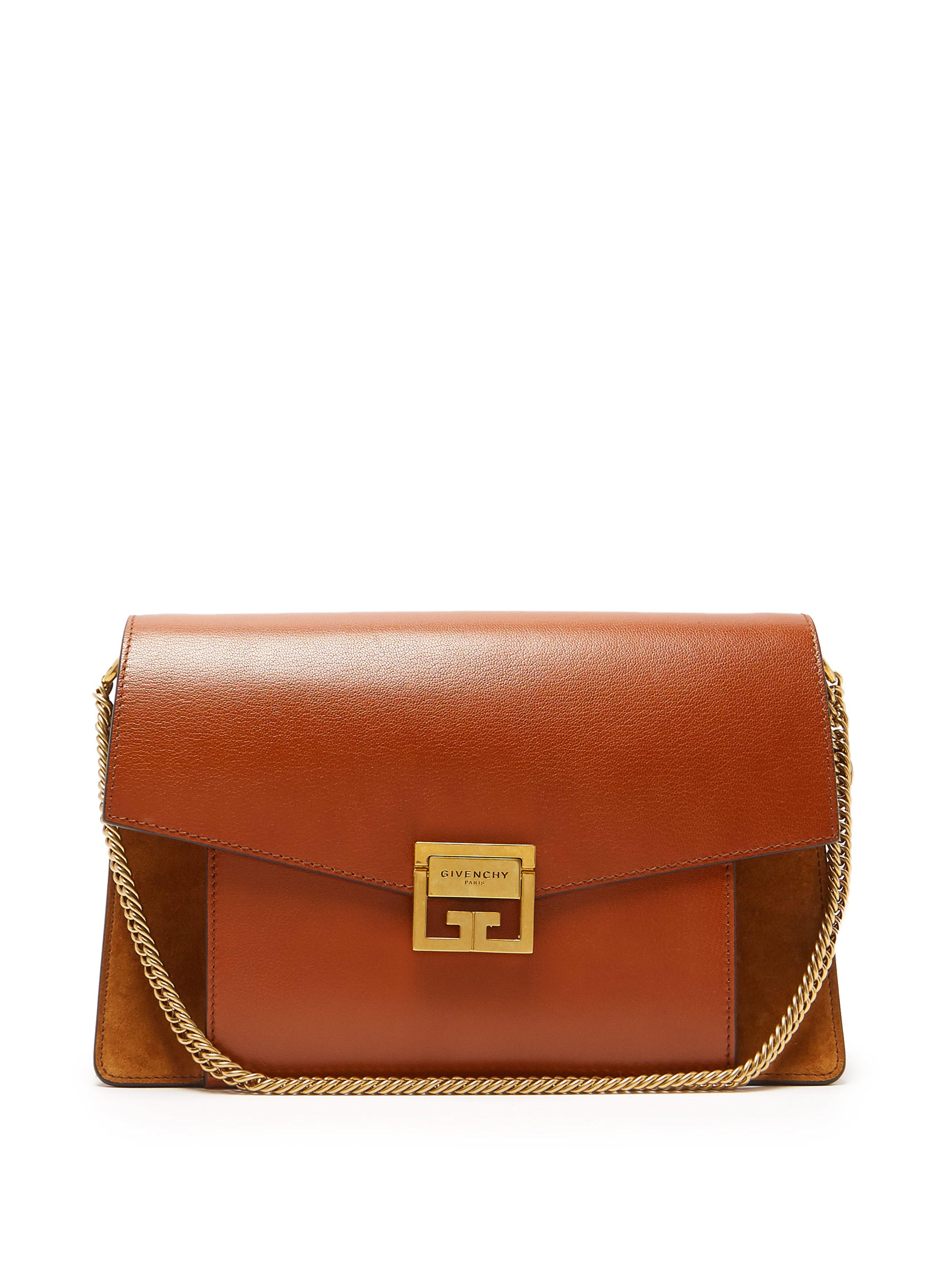 Givenchy Gv3 Medium Suede And Leather Shoulder Bag in Tan (Brown) - Lyst