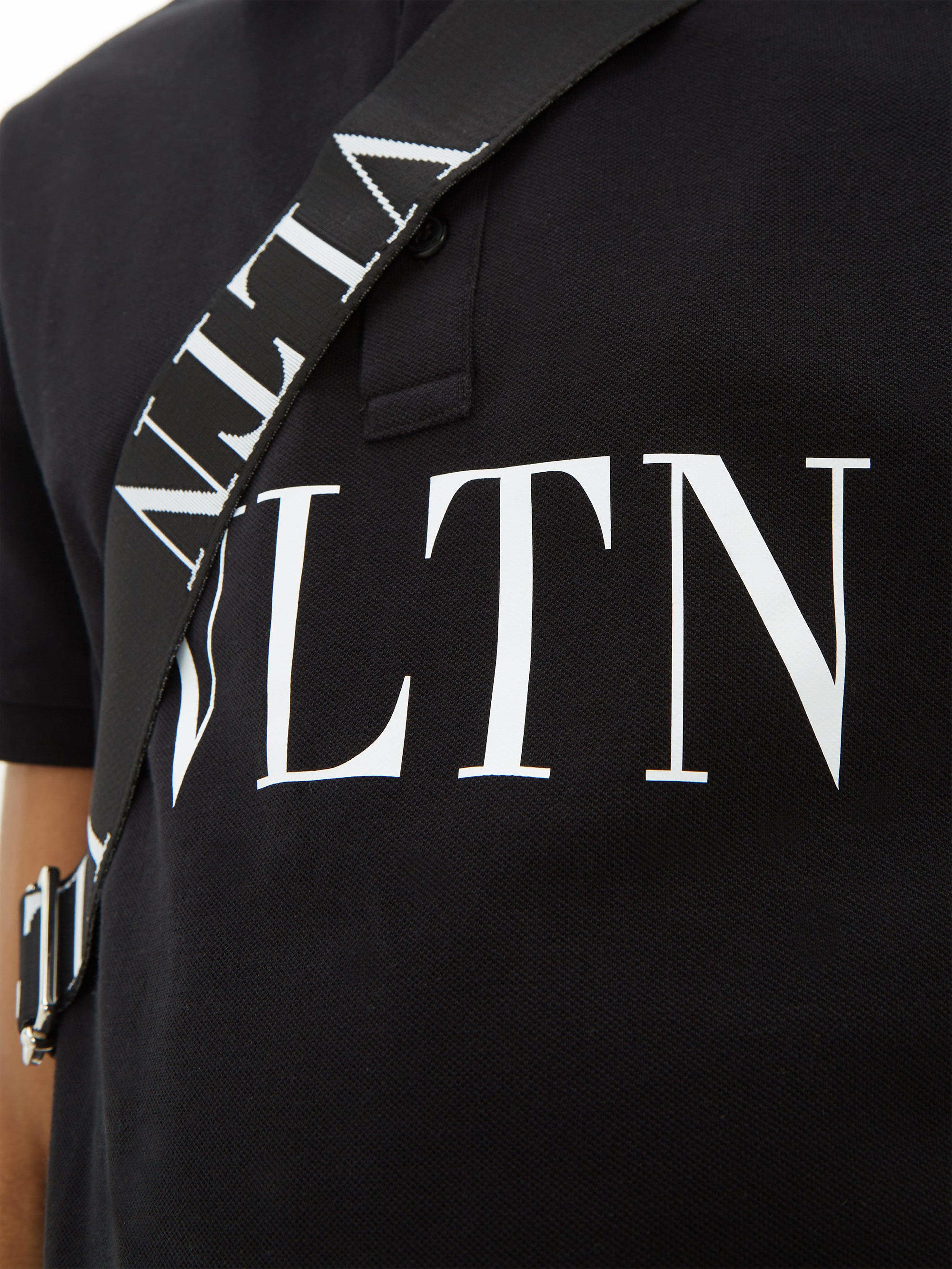 Valentino Garavani Vltn Print Polo Shirt in Black for Men Lyst UK