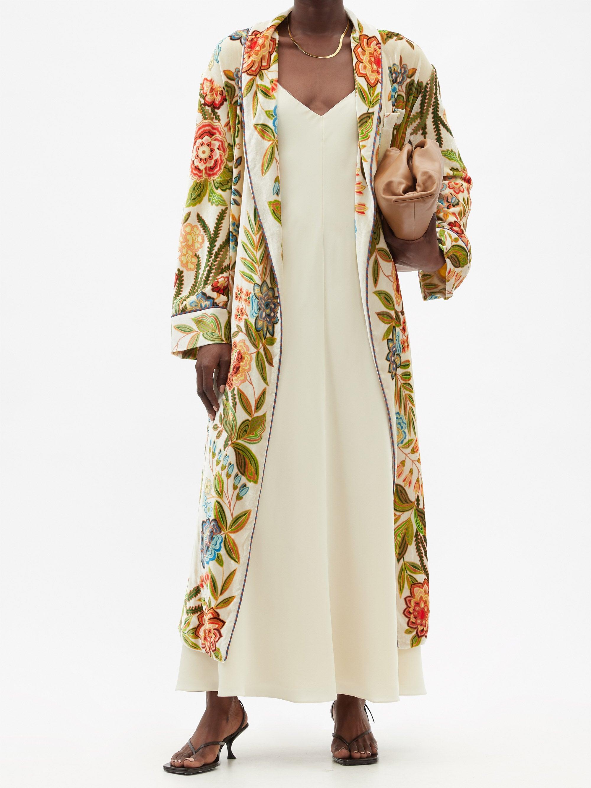 Etro Pasadena Floral-print Velvet Coat | Lyst