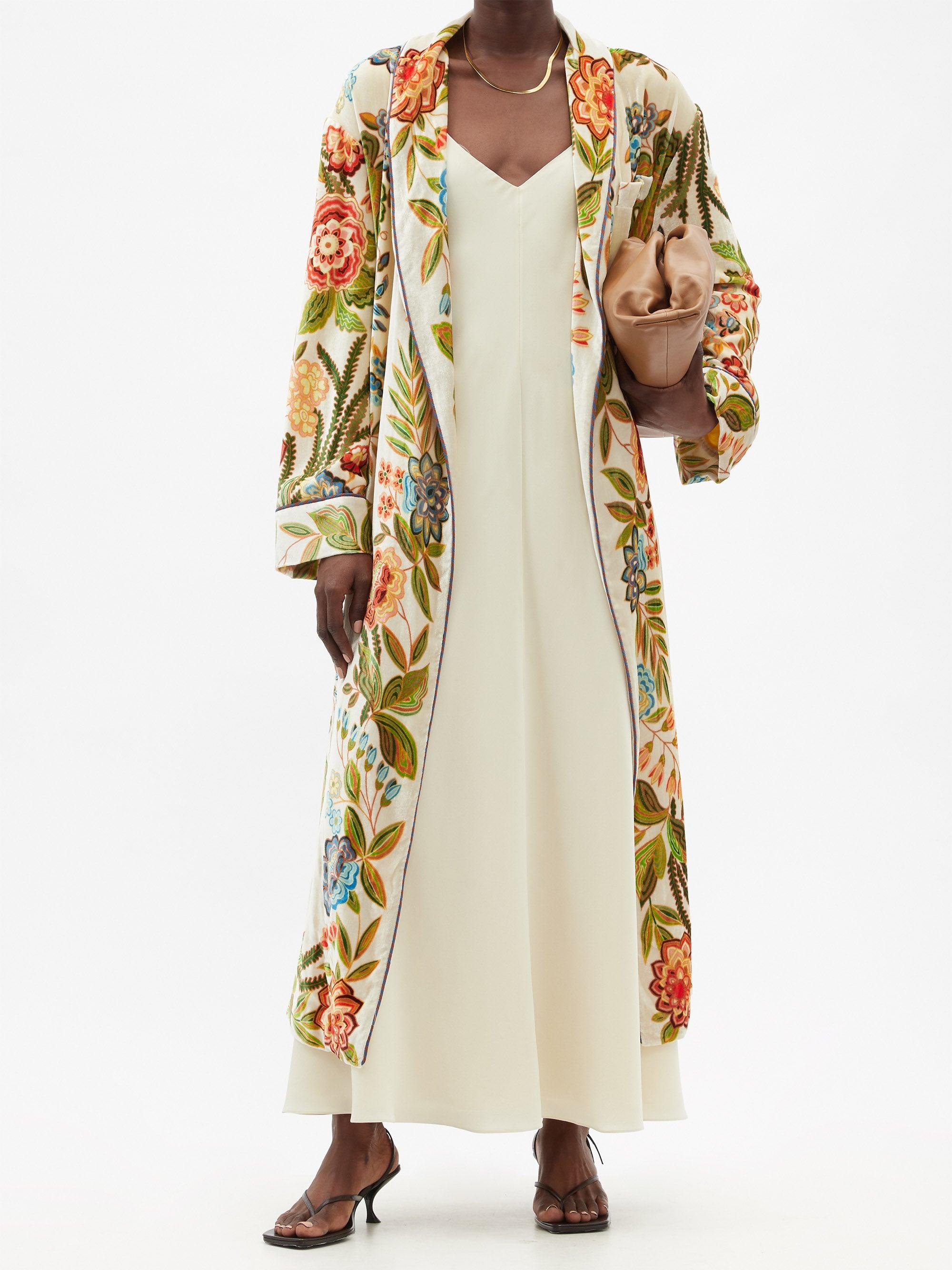 Floral top print coat