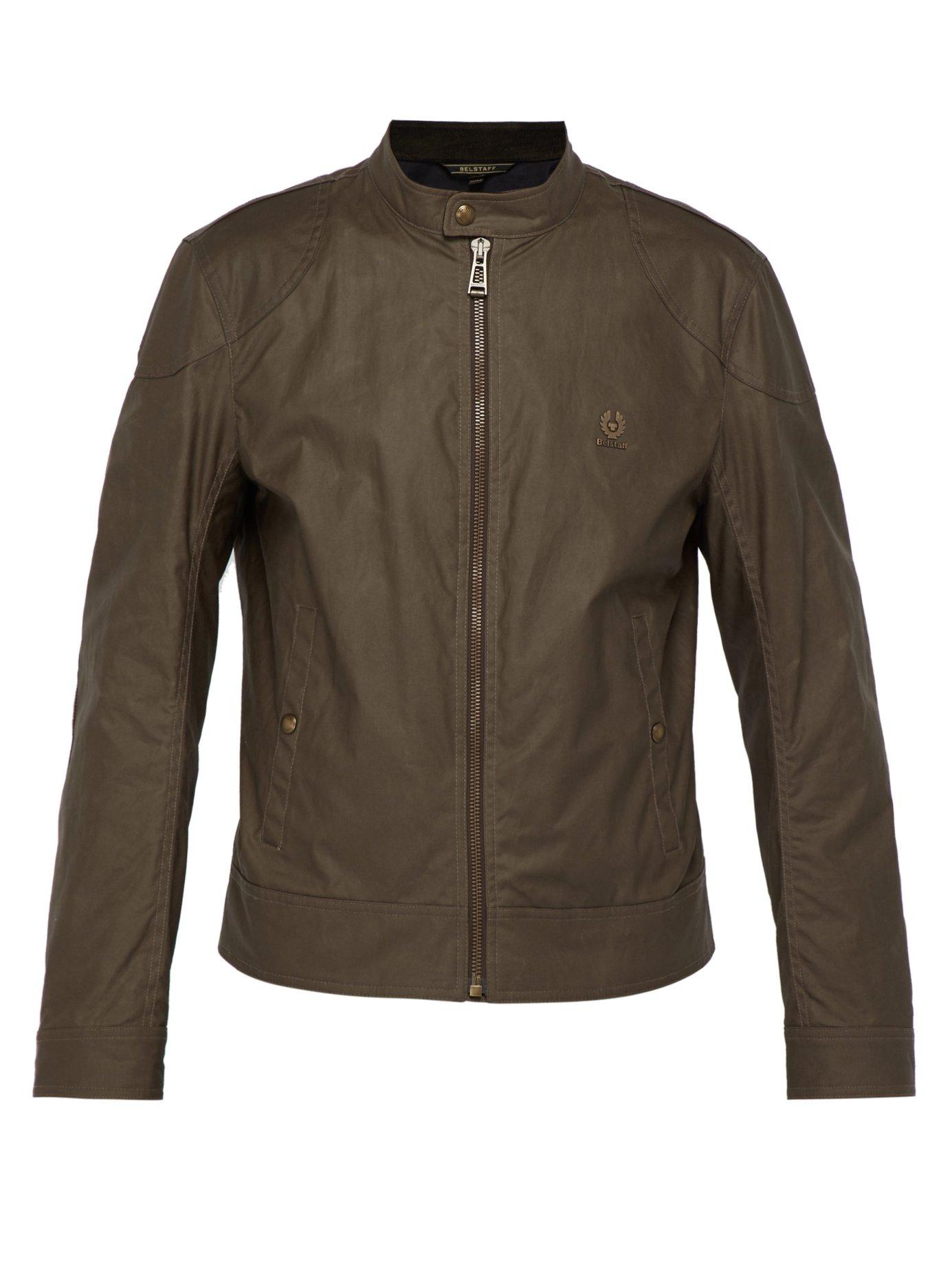 Belstaff Kelland Waxed Cotton Racer Jacket in Brown for Men Lyst