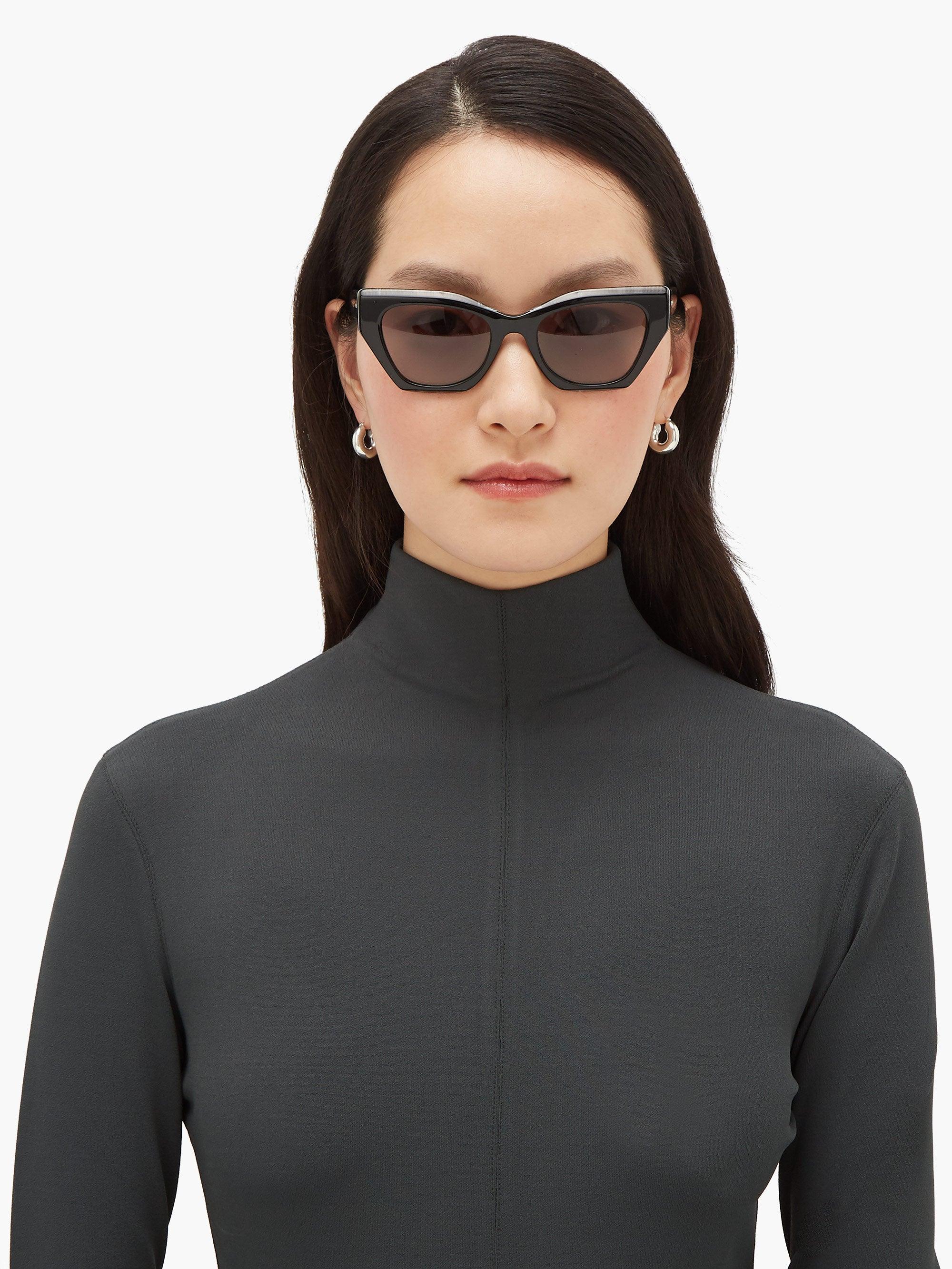 Burberry House Check Square Cat-eye Acetate Sunglasses in Black Print (Black)  | Lyst