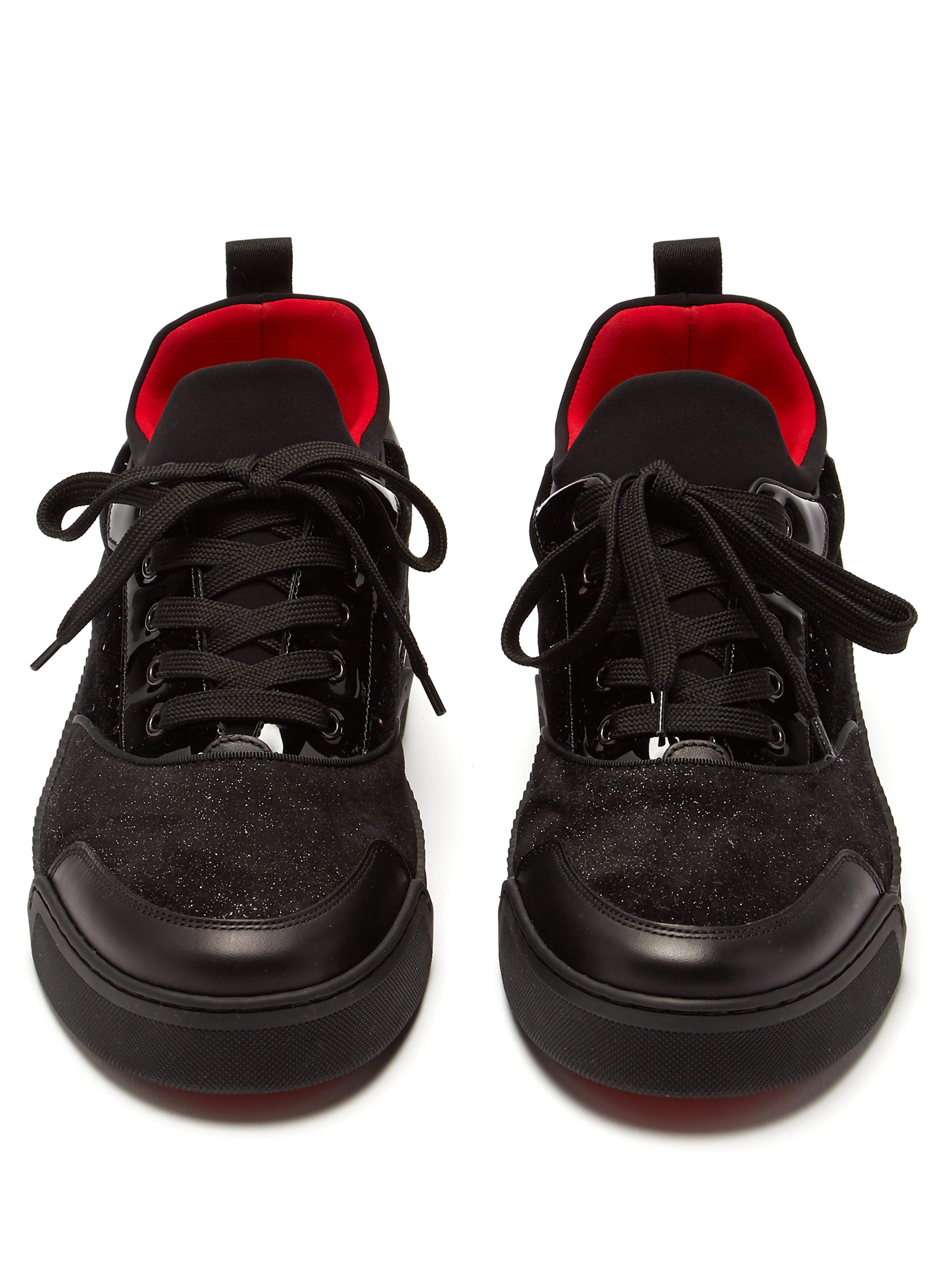 Baskets en daim et velours pailletés Aurelien Christian Louboutin pour homme  en coloris Noir | Lyst