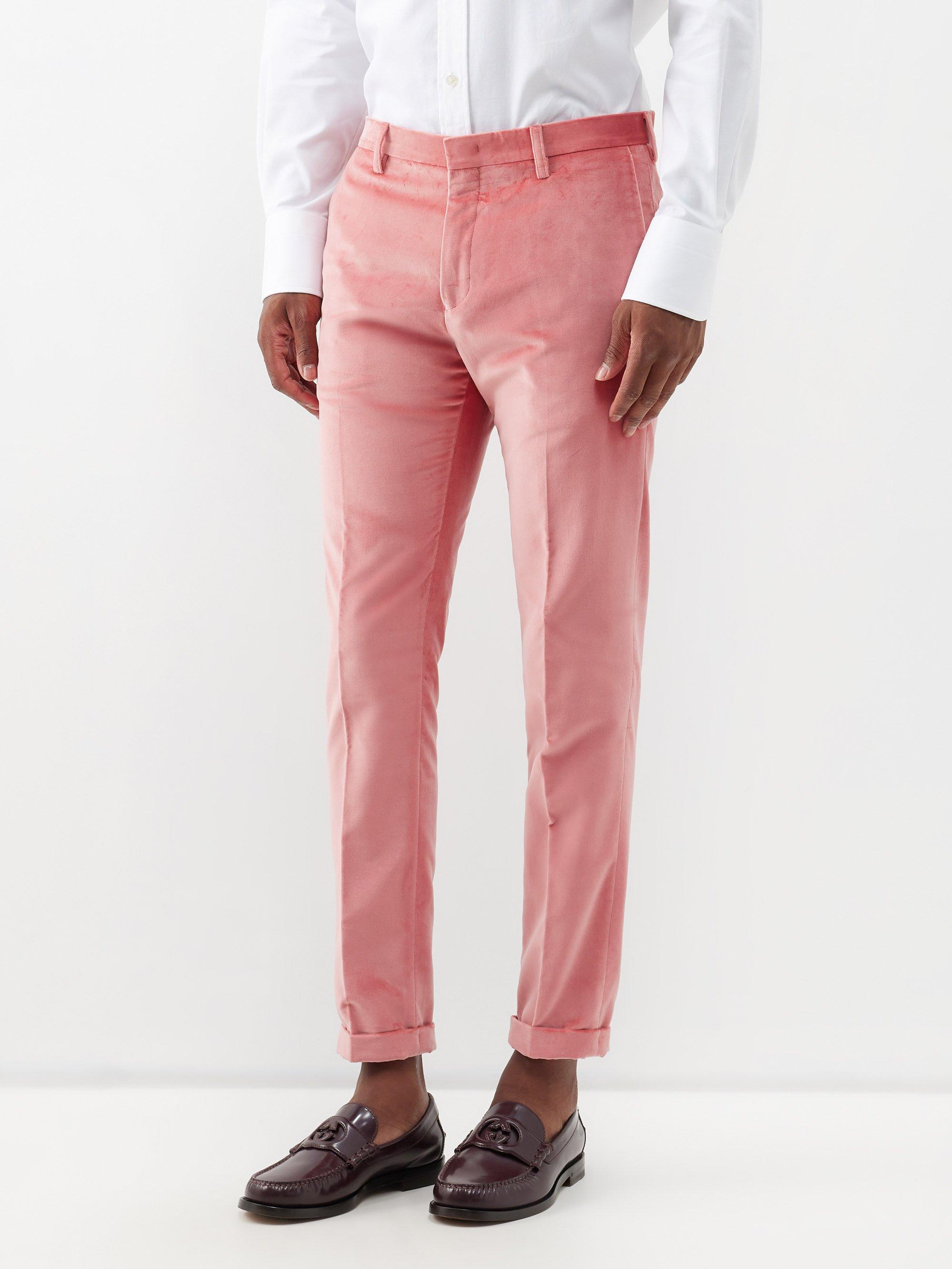 Paul Smith Velvet Slim-leg Suit Trousers in Pink for Men | Lyst