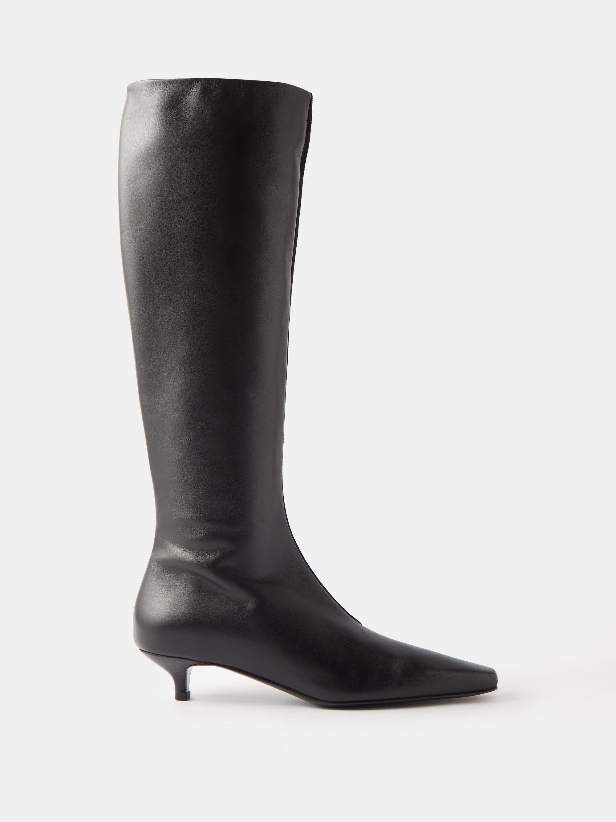 Kitten heel suede on sale knee high boots