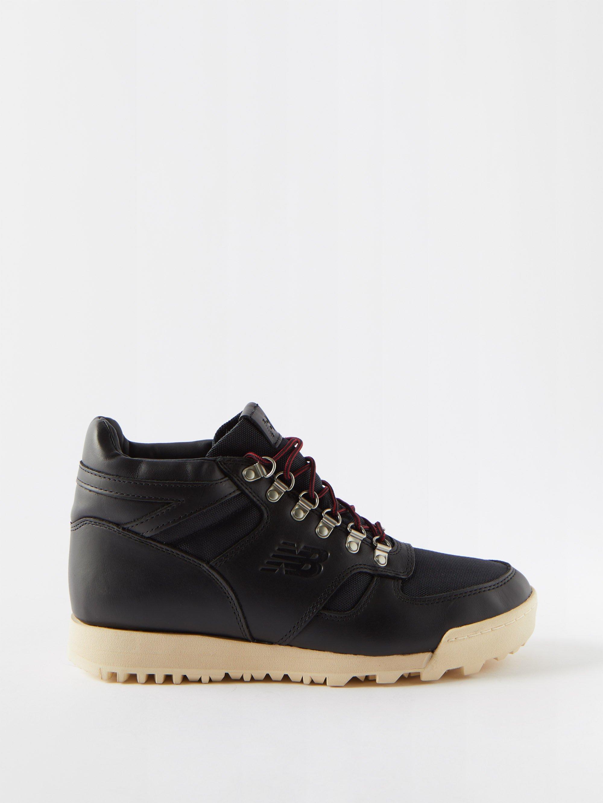 New Balance Rainier Leather High-top Trainers in Black for Men | Lyst
