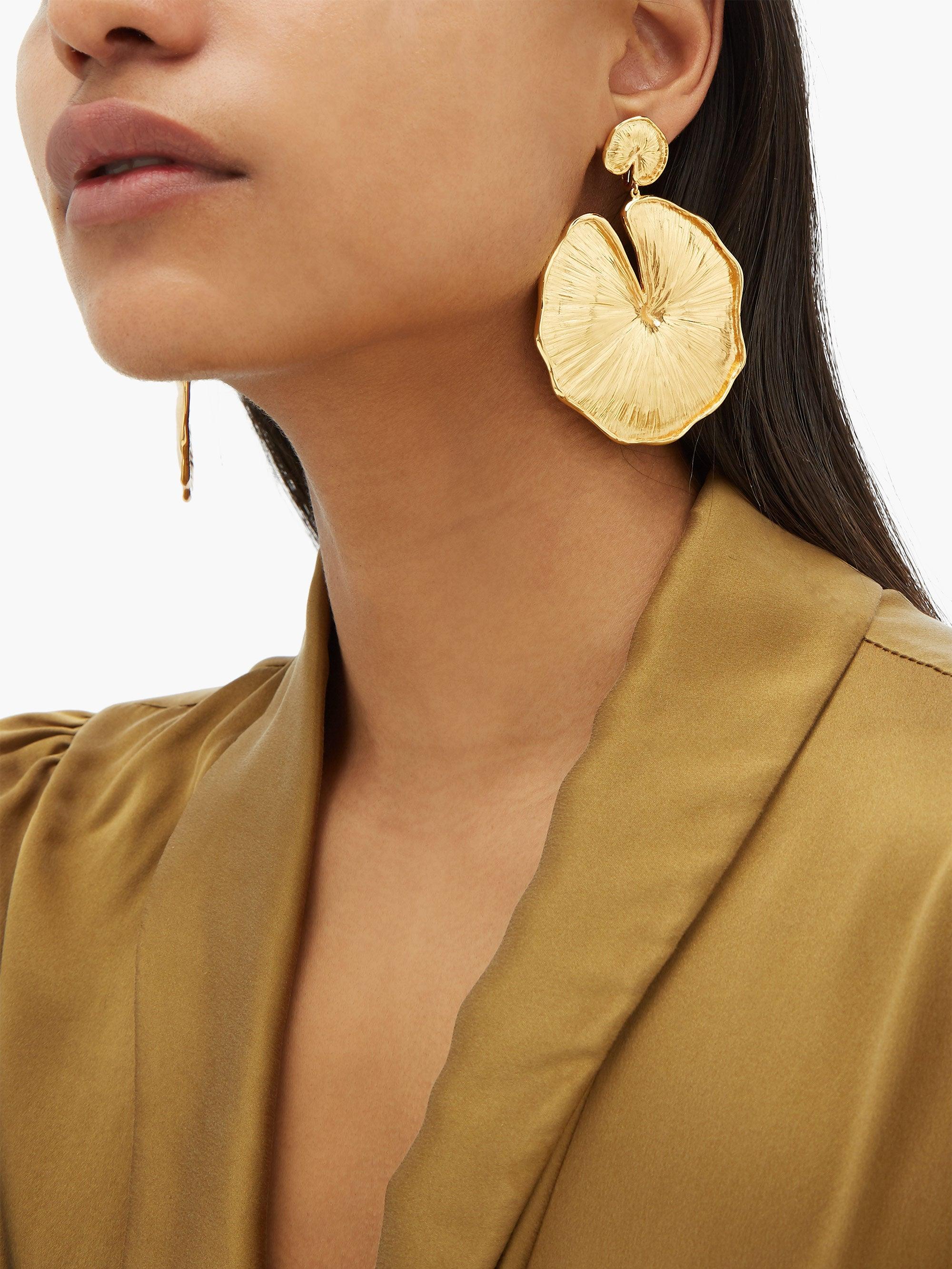 gold plated clip on earrings