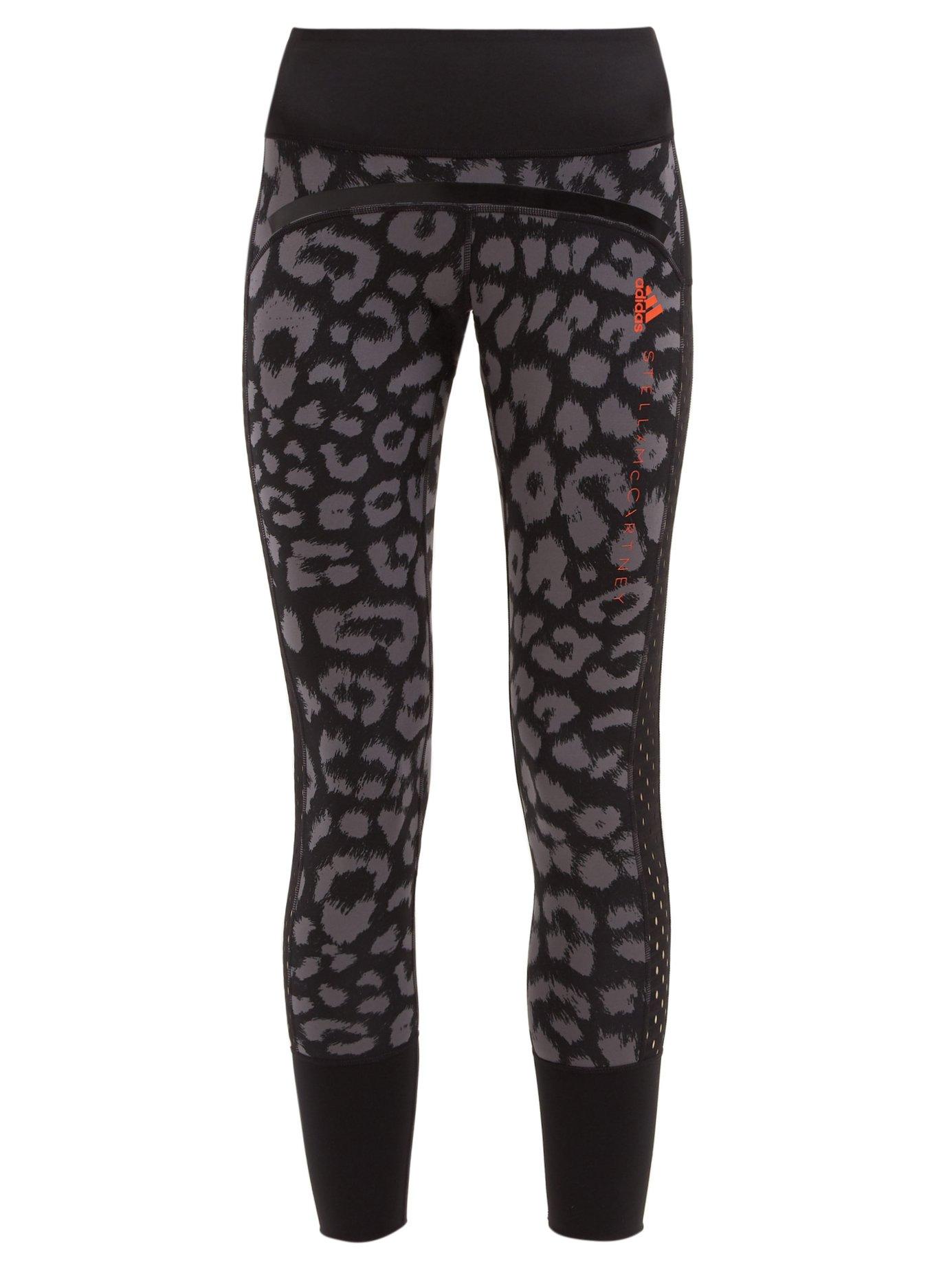 evigt suppe forstene adidas By Stella McCartney Believe This Comfort Leopard Print Leggings in  Black | Lyst