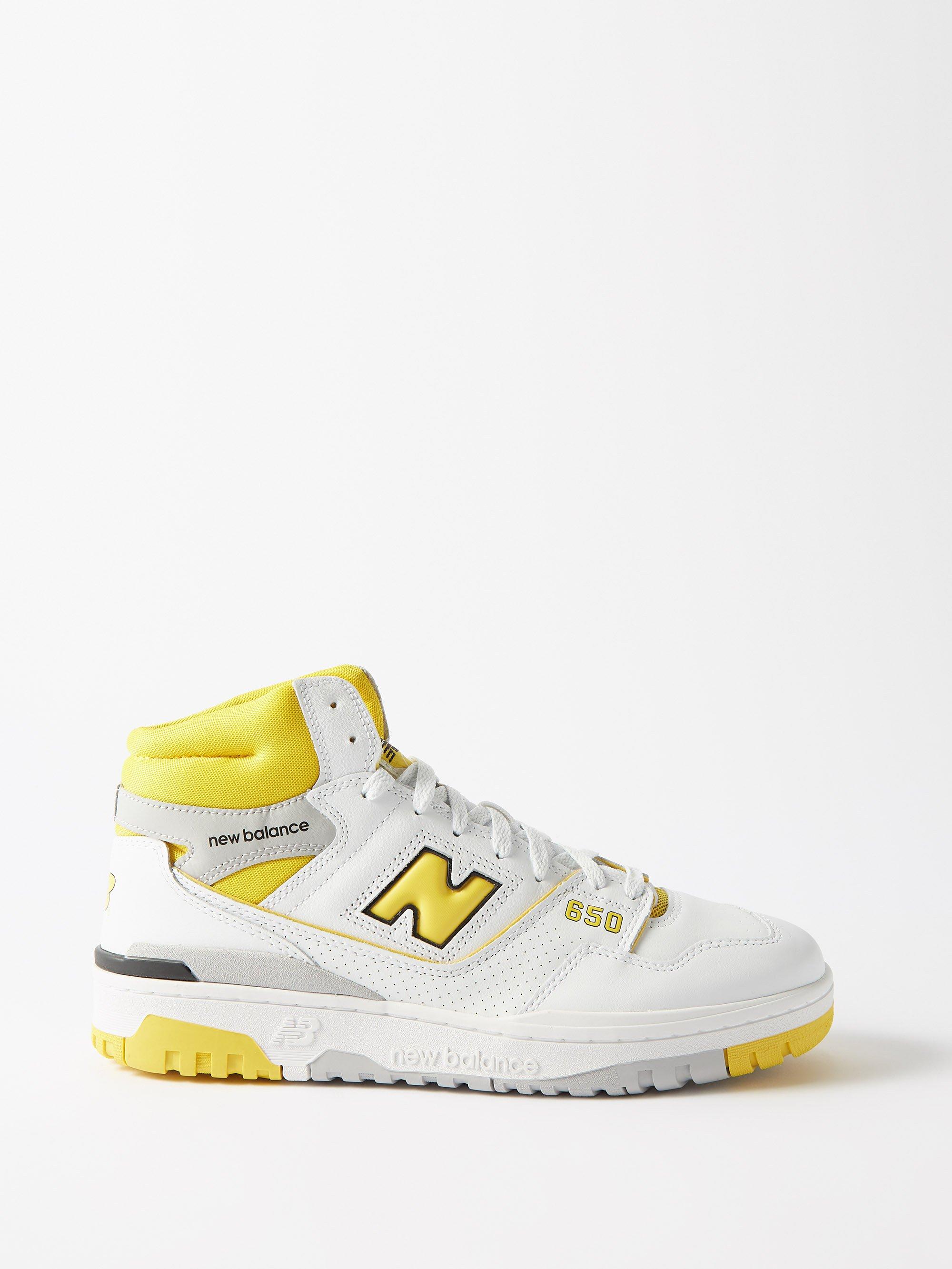 New Balance Bb650 Leather High-top Trainers in White for Men | Lyst