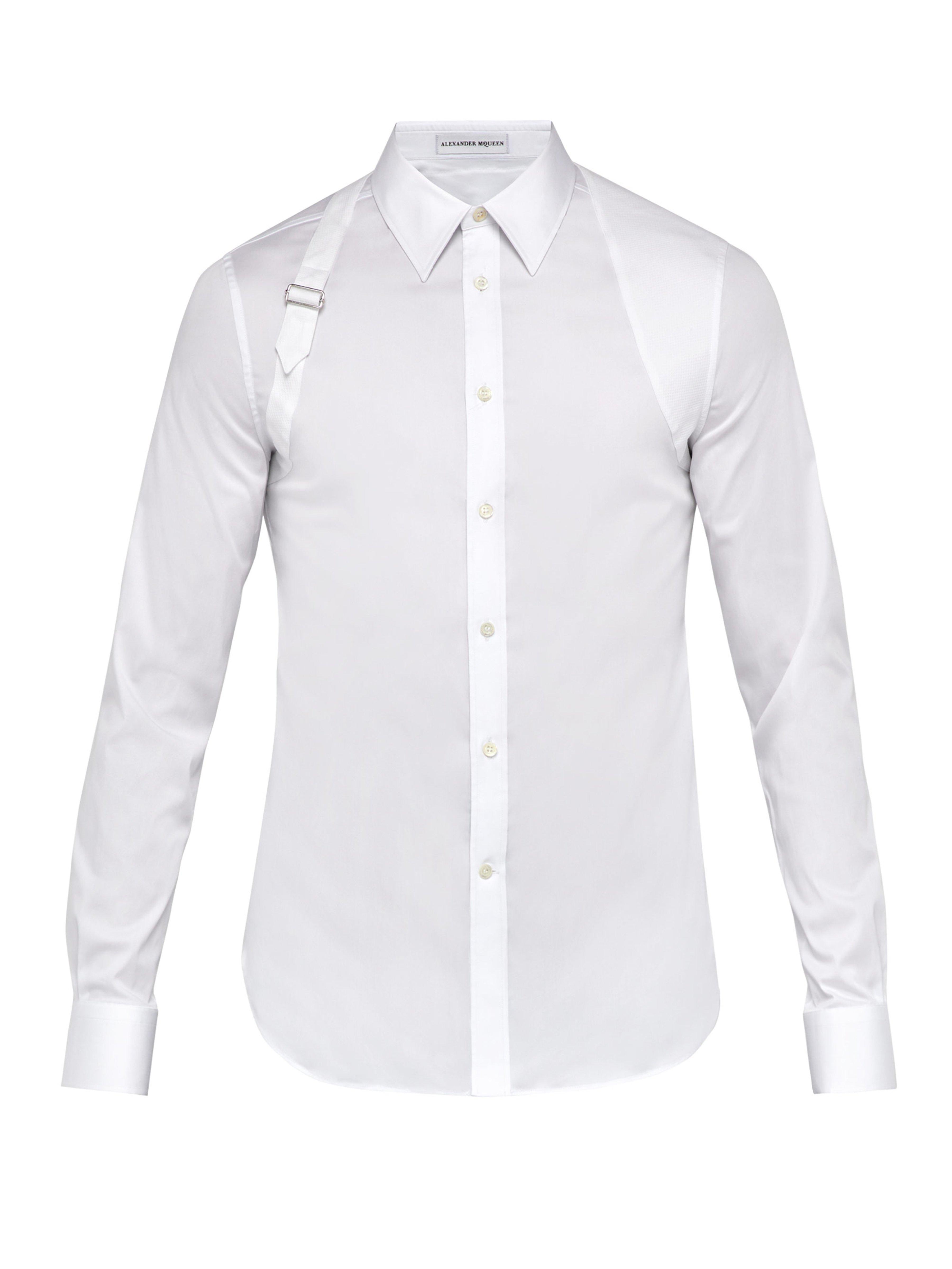 Alexander McQueen Harness Cotton Blend Shirt in White for Men - Lyst