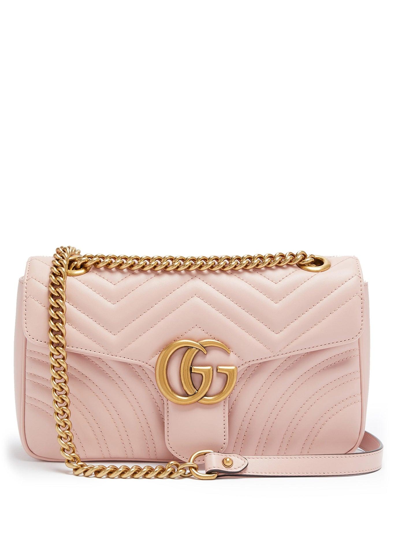 Gucci Gg Marmont Small Quilted-leather Shoulder Bag in Light Pink (Pink) - Save 19% - Lyst