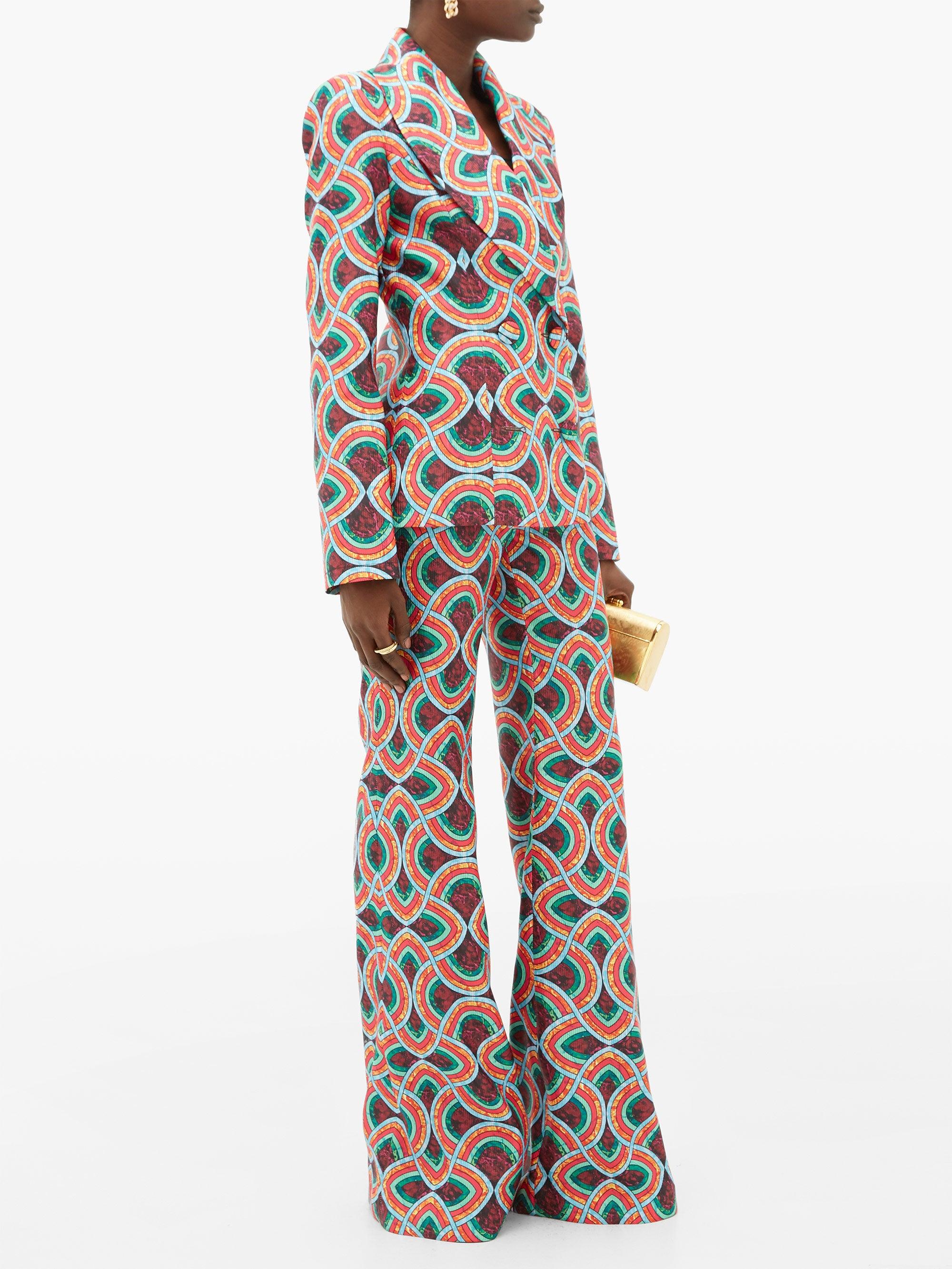 Halpern Marble-print High-rise Satin 