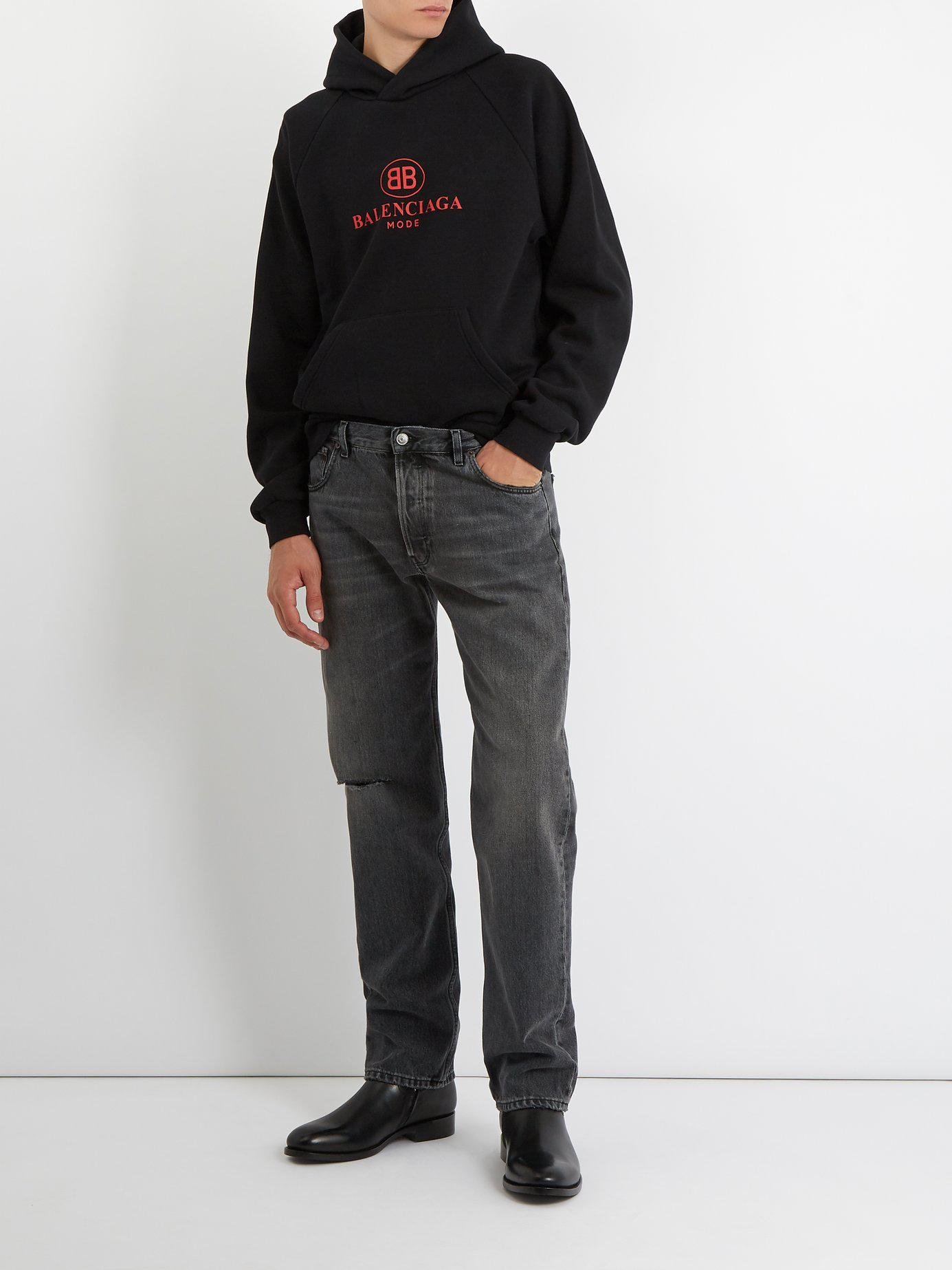 Balenciaga Archetypes Distressed Straight Leg Jeans in Gray for Men | Lyst