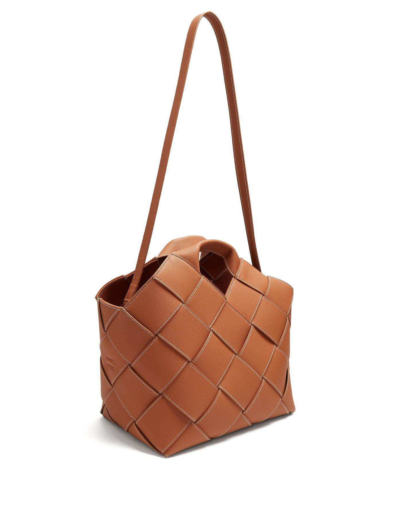 loewe woven leather basket bag