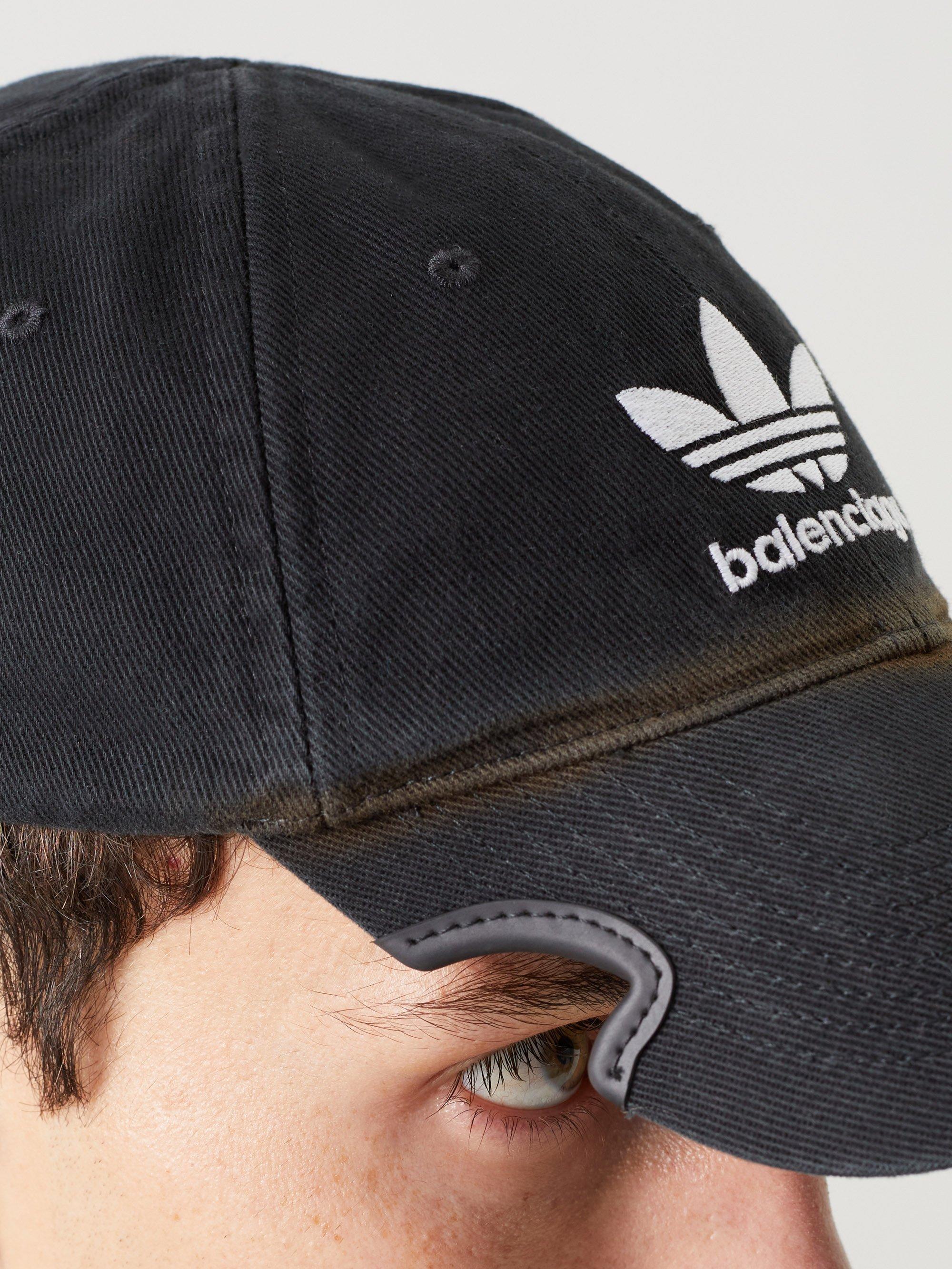 kleur vertraging plafond Balenciaga X Adidas Logo Distressed Cotton Baseball Cap in Black for Men |  Lyst