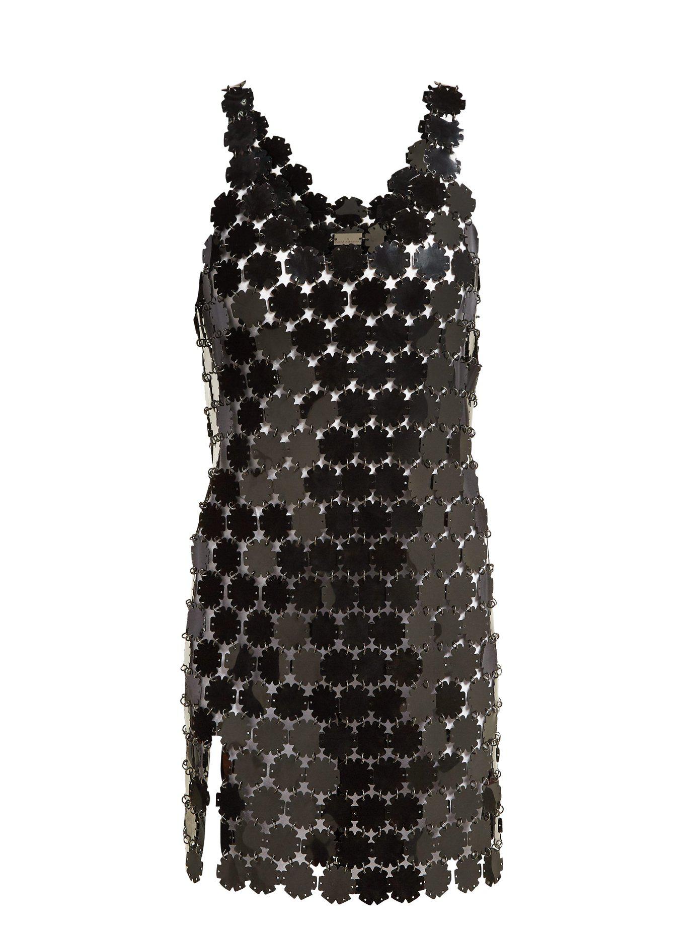 Paco Rabanne Chainmail Sequin Mini Dress in Black - Lyst