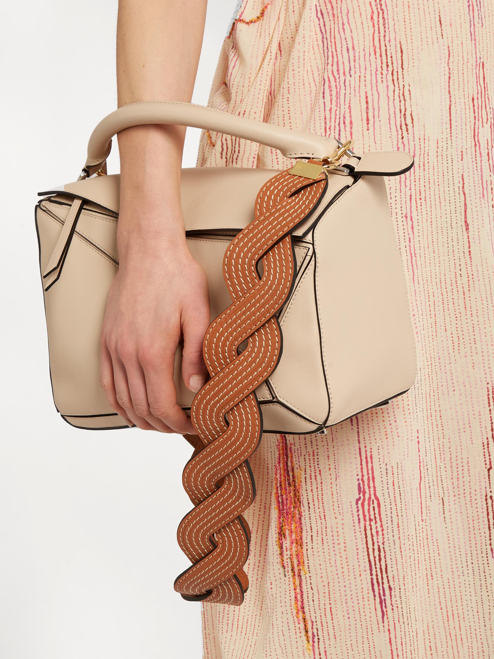 tan leather bag strap