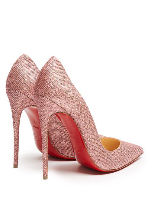 Rullesten tyk legeplads Christian Louboutin Canvas So Kate 120mm Glitter Pumps in Pink - Lyst