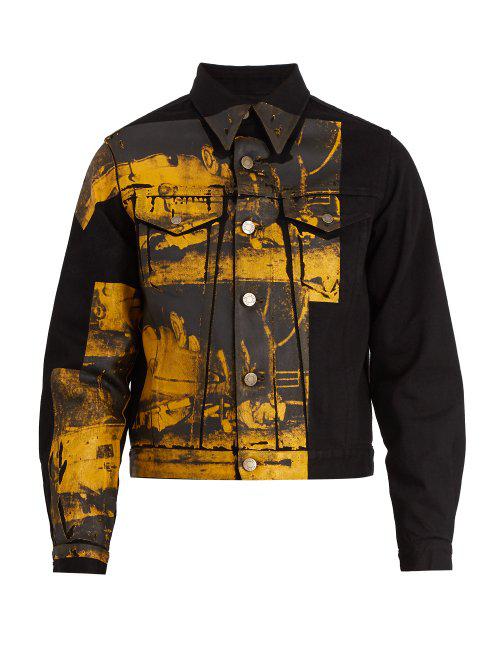 CALVIN KLEIN 205W39NYC Car Crash-print Denim Jacket in Black for Men | Lyst