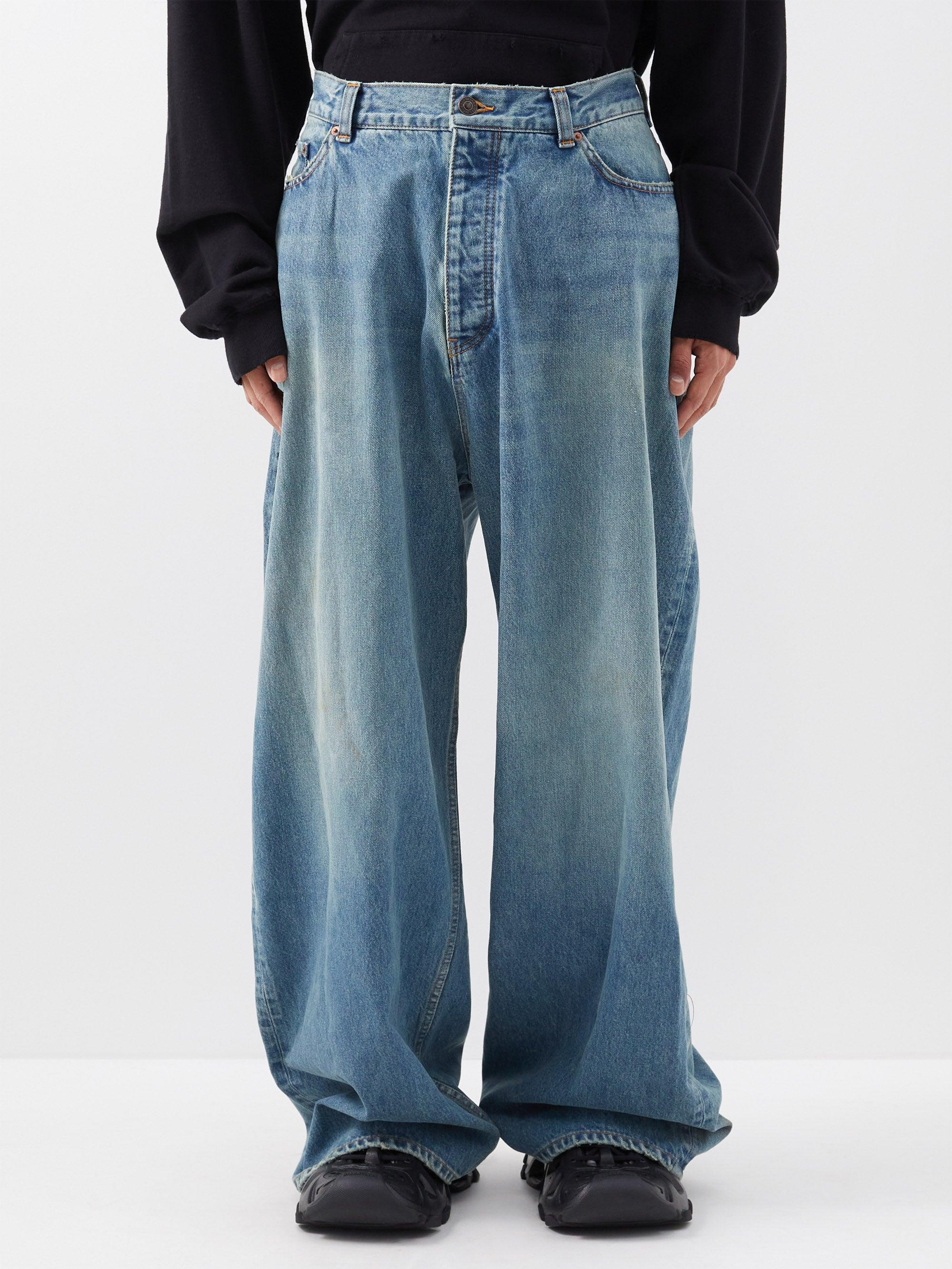 Balenciaga Oversized Wide-leg Jeans in Blue for Men | Lyst UK