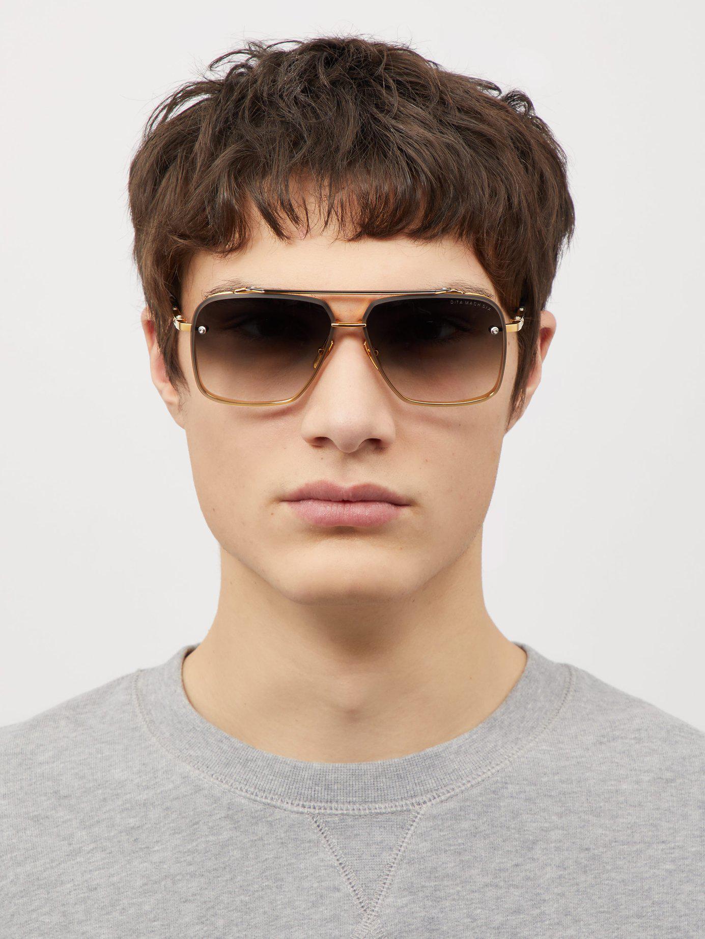 Dita Eyewear Mach Six Aviator Sunglasses in Metallic for Men | Lyst