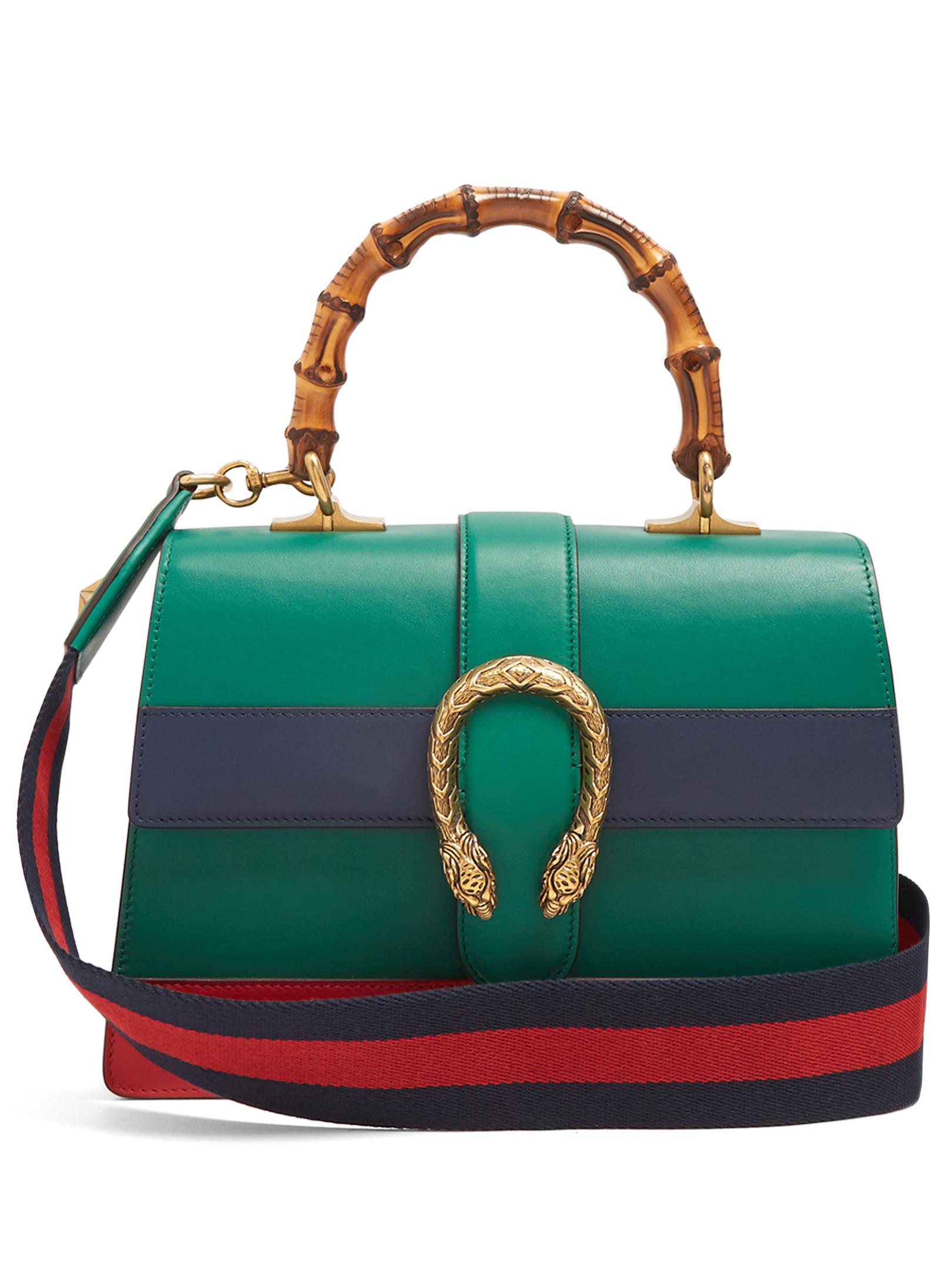 Lyst - Gucci Dionysus Medium Bamboo-handle Leather Bag in Green