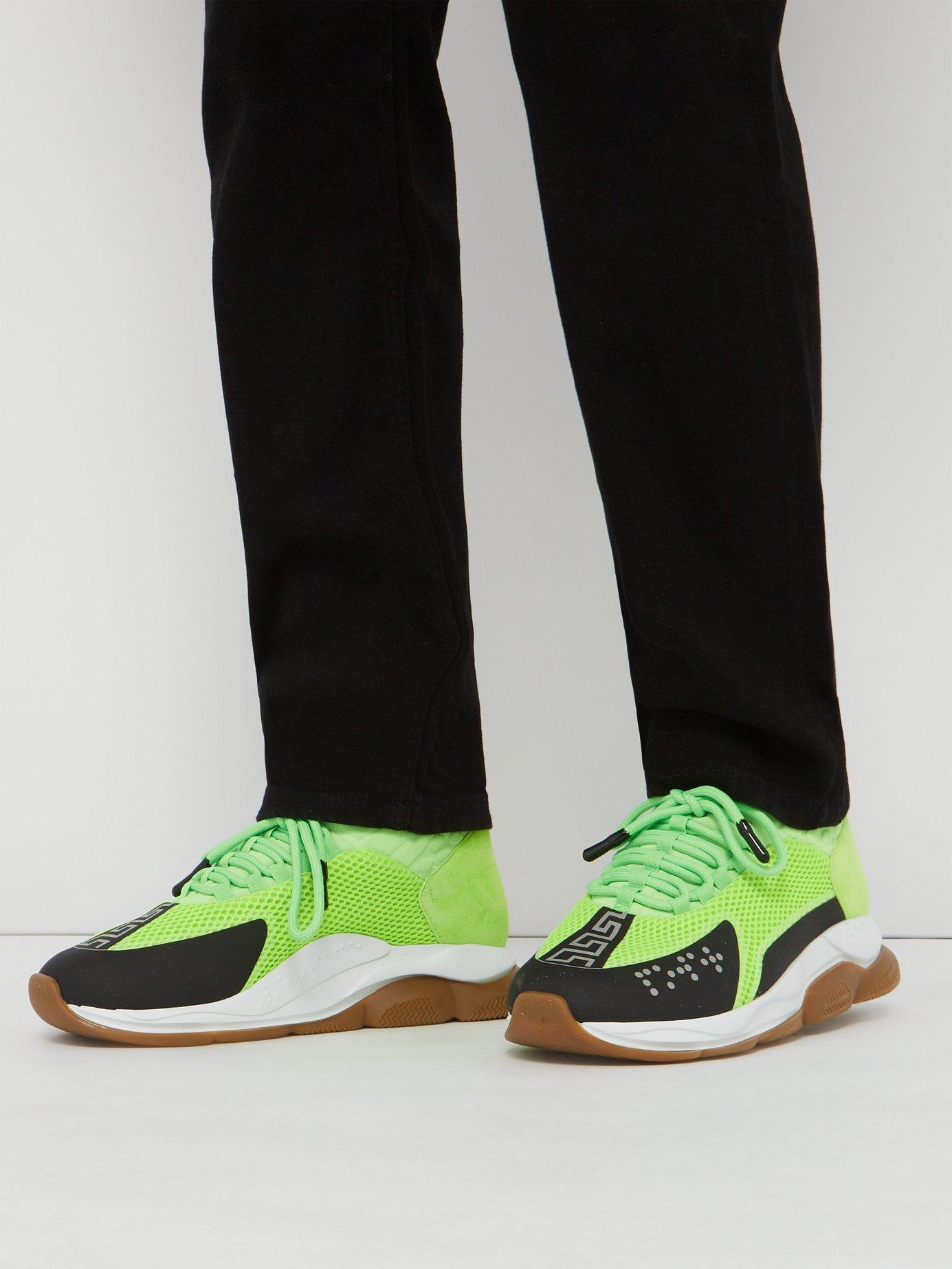 Versace Cross Chainer Sneakers in Green for Men | Lyst