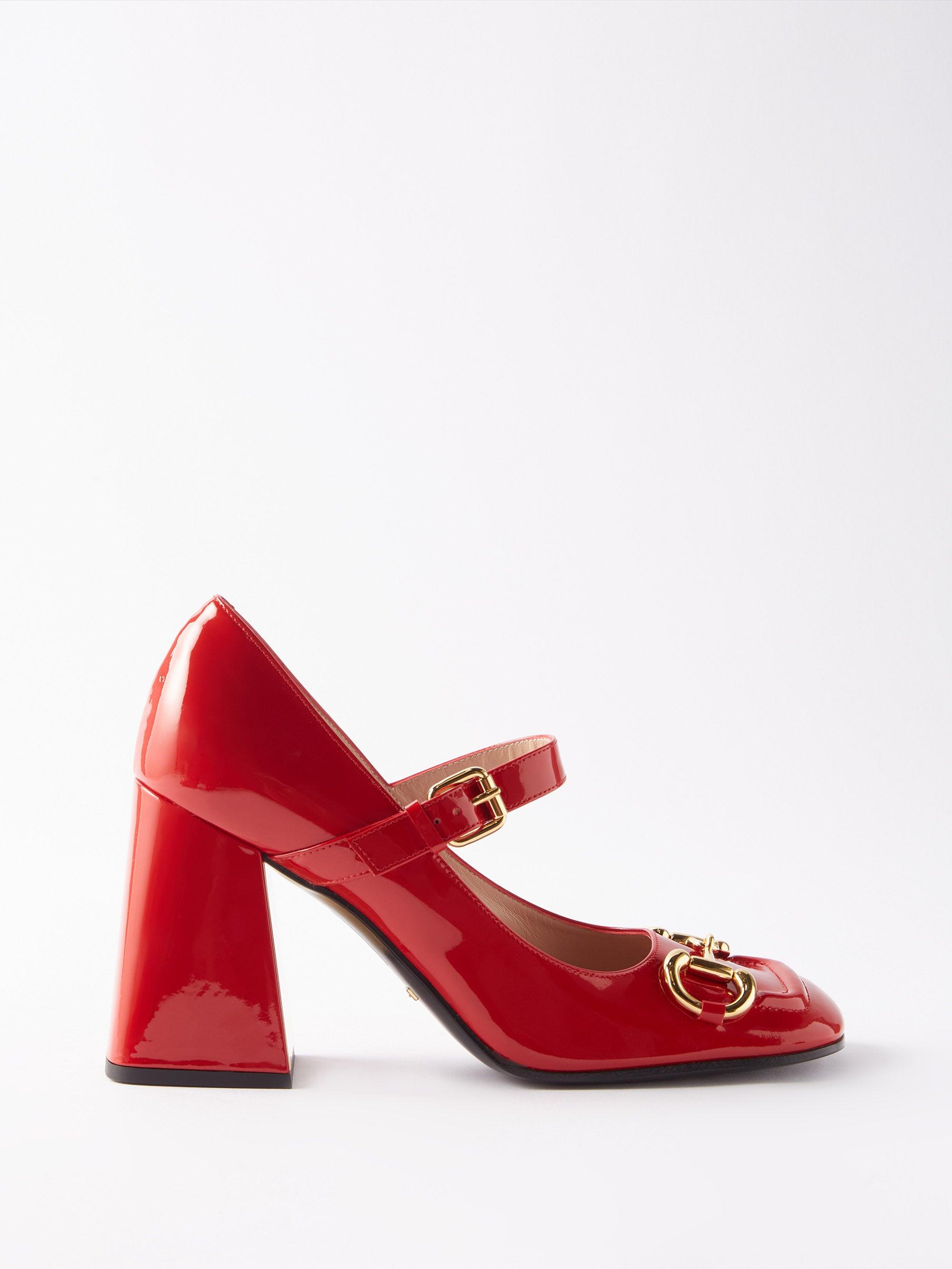 Gucci Horsebit 75 Leather Mary Jane Pumps in Red Lyst