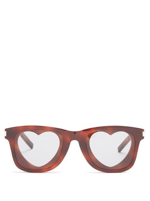 Saint Laurent Inner Heart-shaped Wayfarer-frame Sunglasses | Lyst