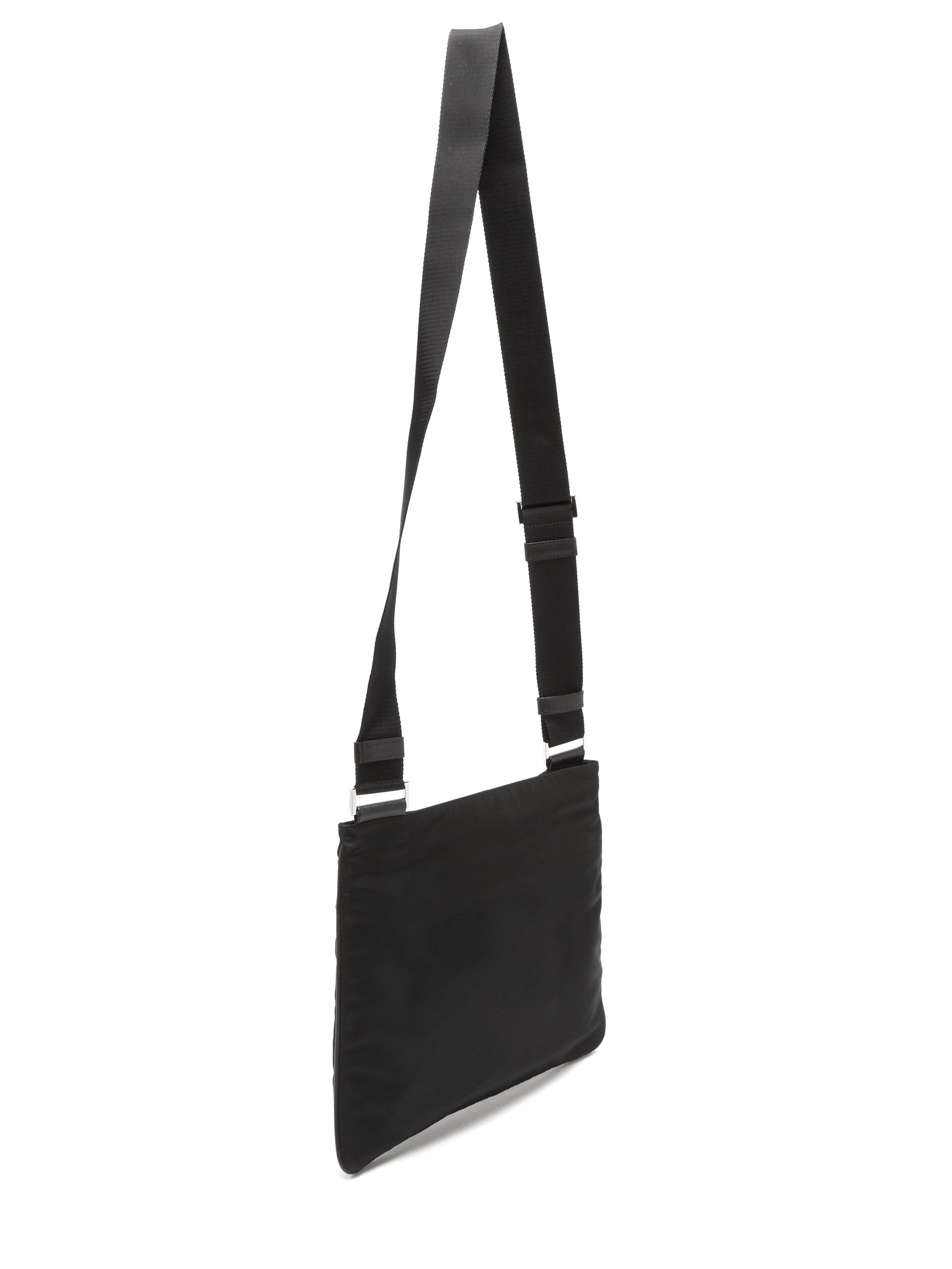 Prada Synthetic Logo Messenger Bag in Black for Men Lyst