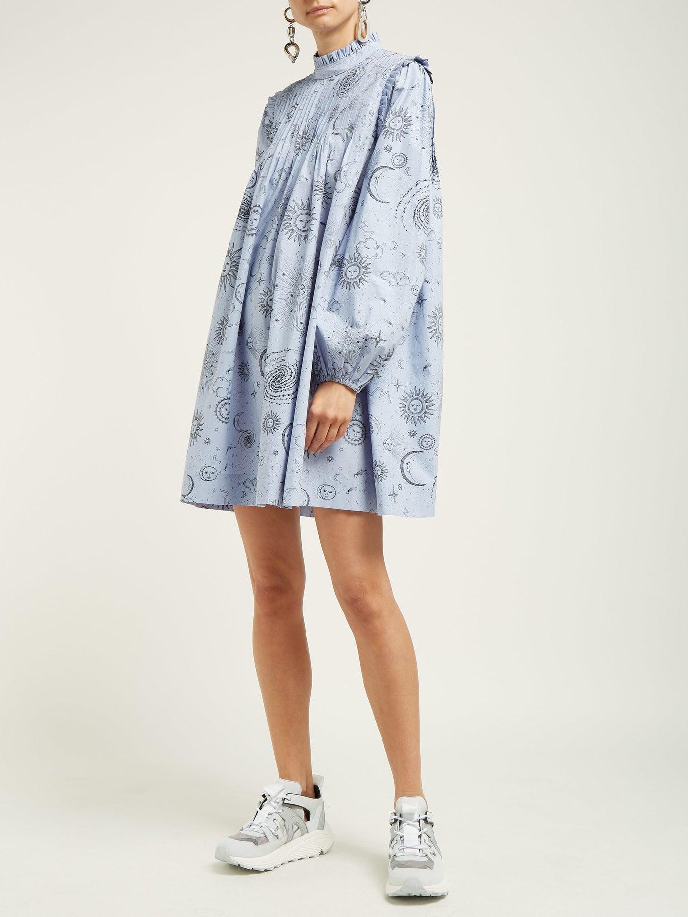 printed poplin mini dress